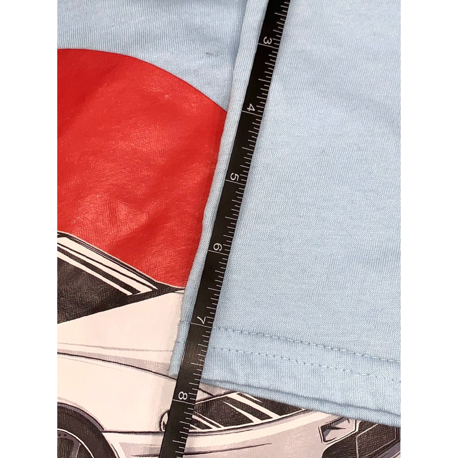 Vintage Japan Import Racing Car Graphic T Shirt Light Blue Short Sleeve Size M Mens Crew Neck Blue 2857 Size US M / EU 48-50 / 2 - 6 Thumbnail