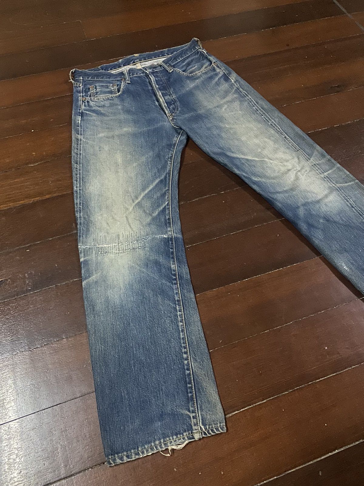 Japanese Brand VINTAGE Reworked Sewing Chop Overalls Selvedge rusty denim Size US 34 / EU 50 - 4 Thumbnail