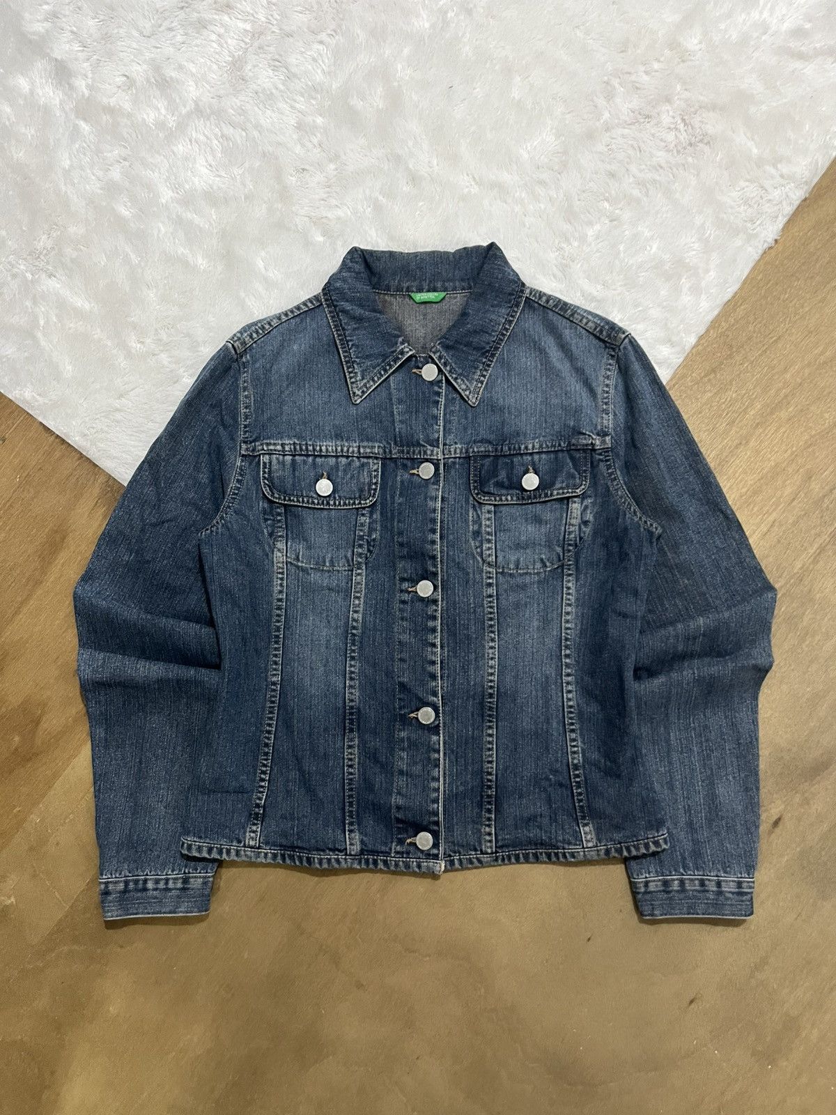 Other Benetton Denim Jacket Made in Italy Size M Size M / US 6-8 / IT 42-44 - 1 Thumbnail
