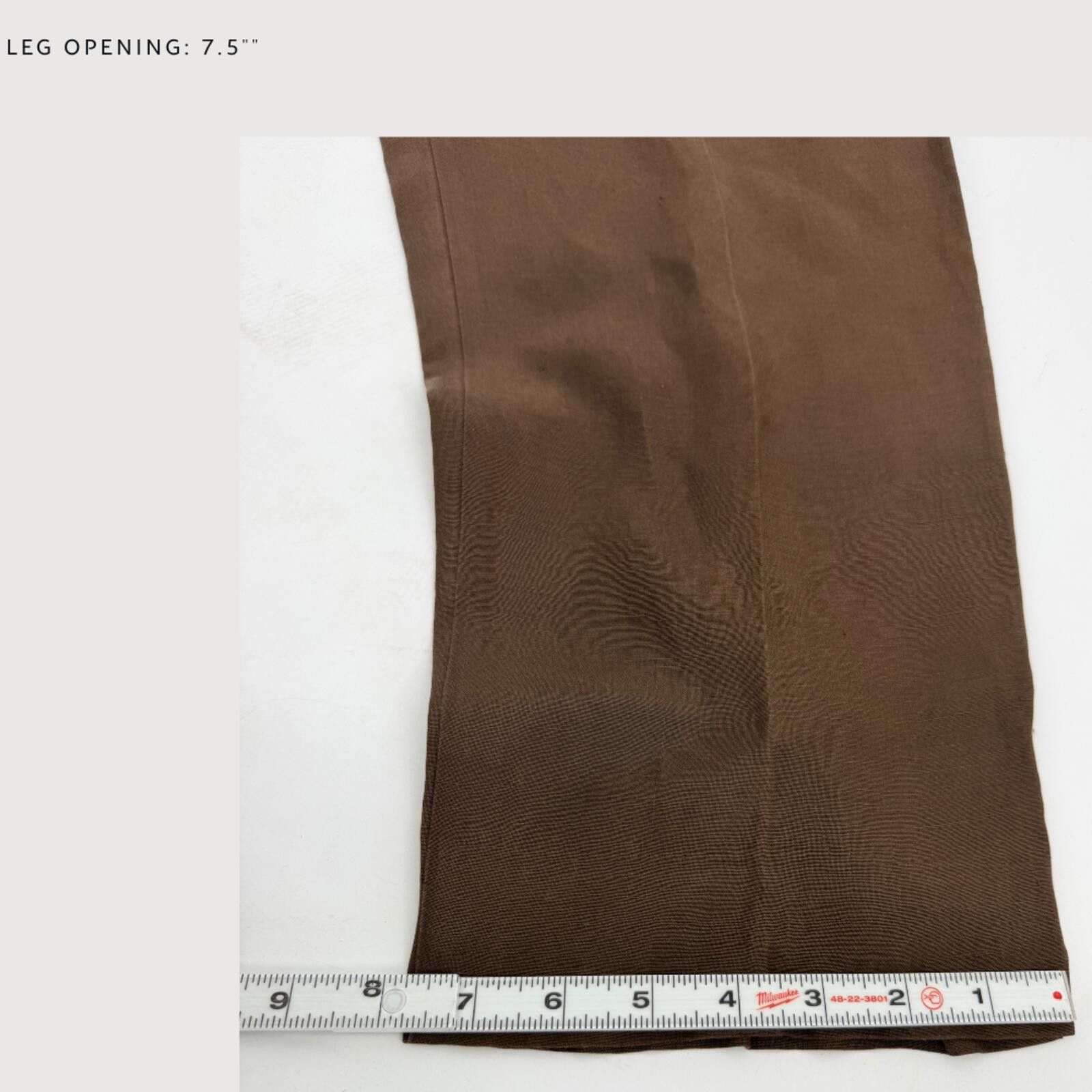 Jaeger Vintage Jaeger Silk Linen Trousers Brown Straight Leg 6 Size 28" / US 6 / IT 42 - 9 Thumbnail