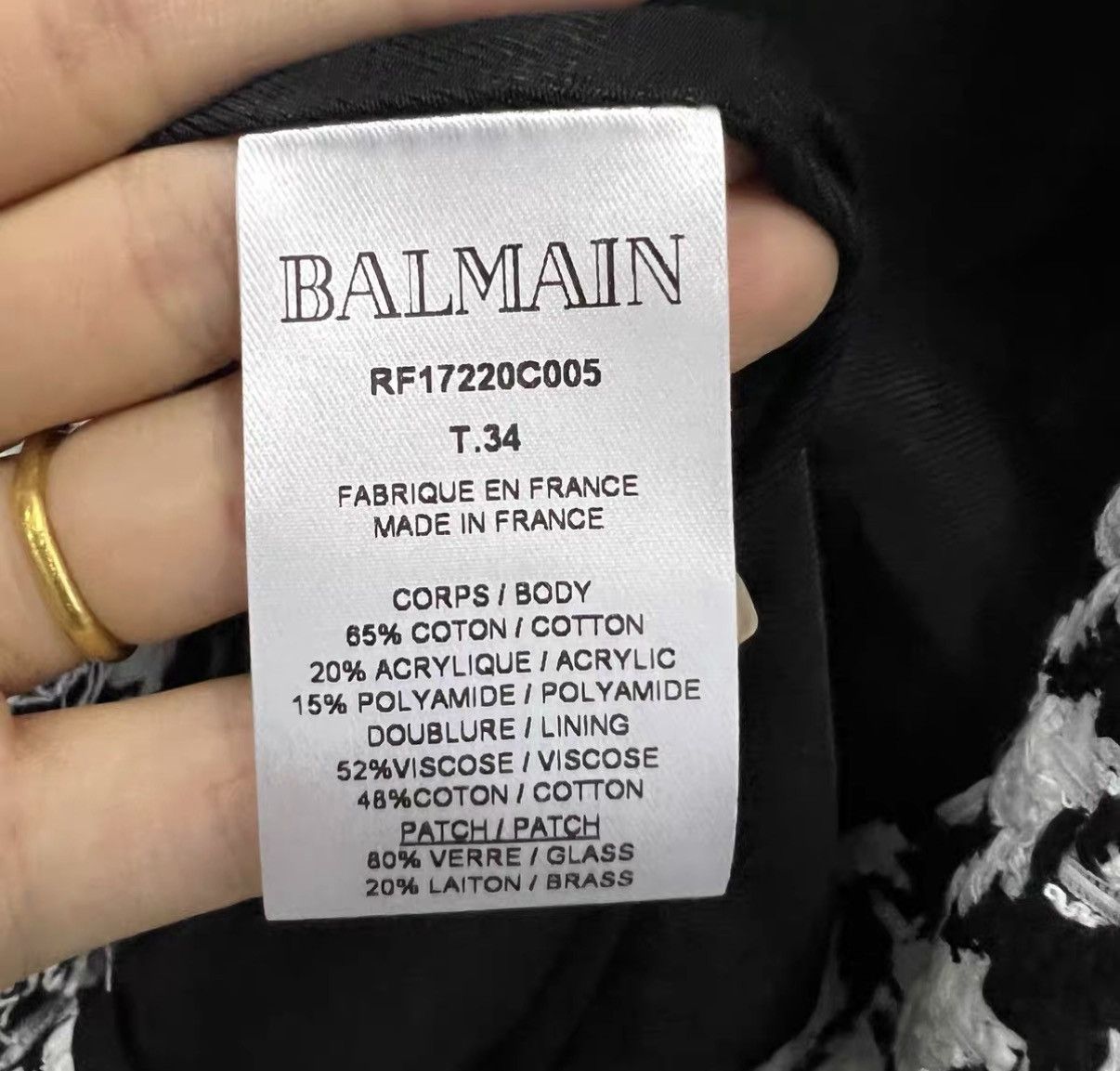 Balmain BALMAIN Black and White Houndstooth Coat J41 Size XS / US 0-2 / IT 36-38 - 3 Thumbnail