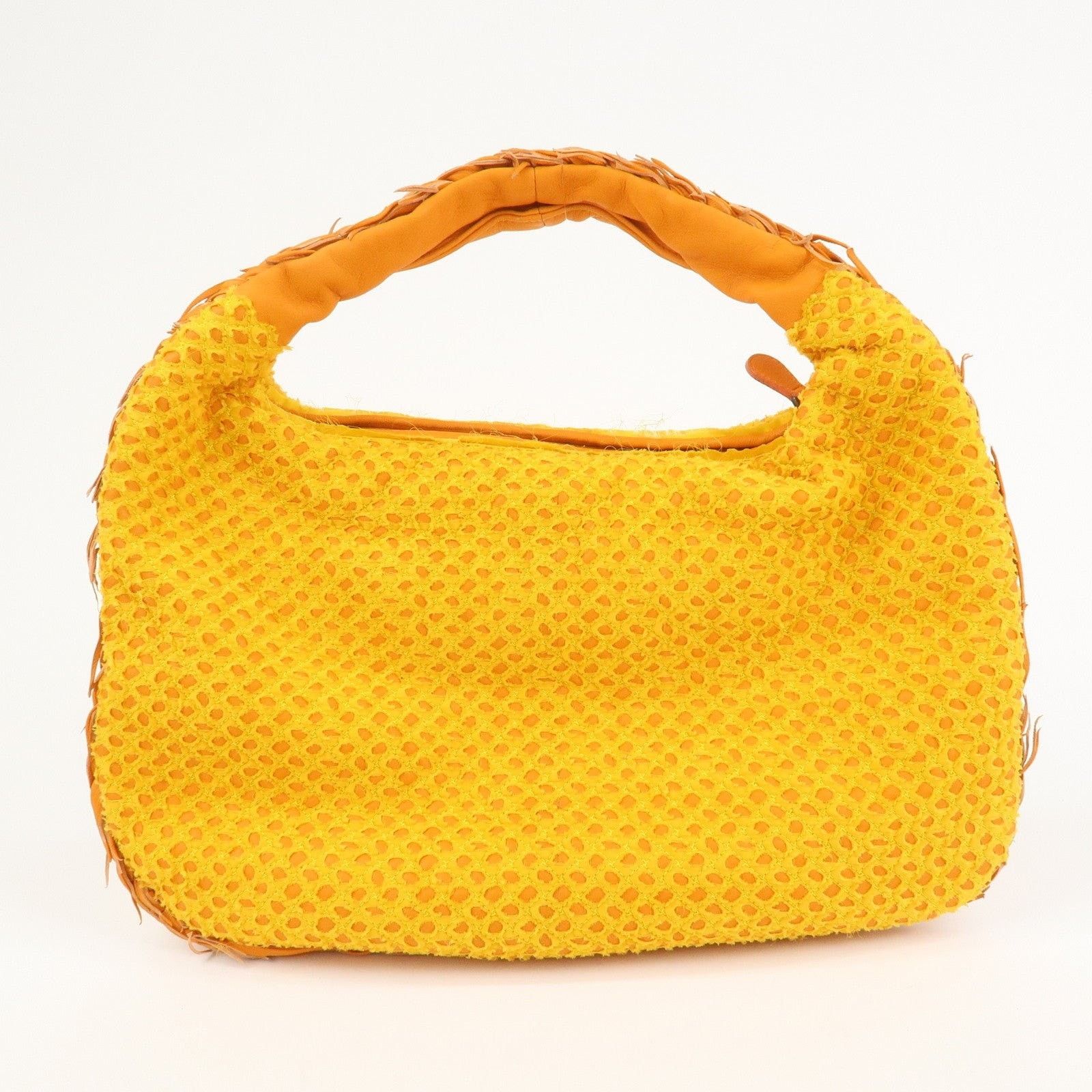 Bottega Veneta Bottega Veneta Hobo Cotton Shoulder Bag Yellow Size ONE SIZE - 2 Thumbnail