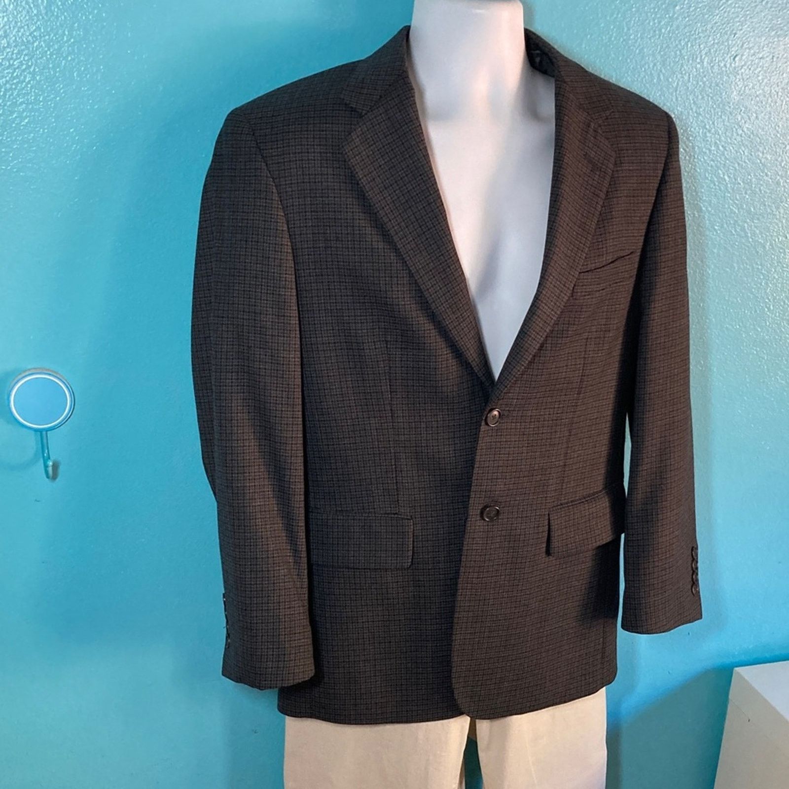 Pronto Uomo Pronto Uomo Mens Size 36 S Gray Herringbone Wool Blazer Size 36S - 10 Thumbnail