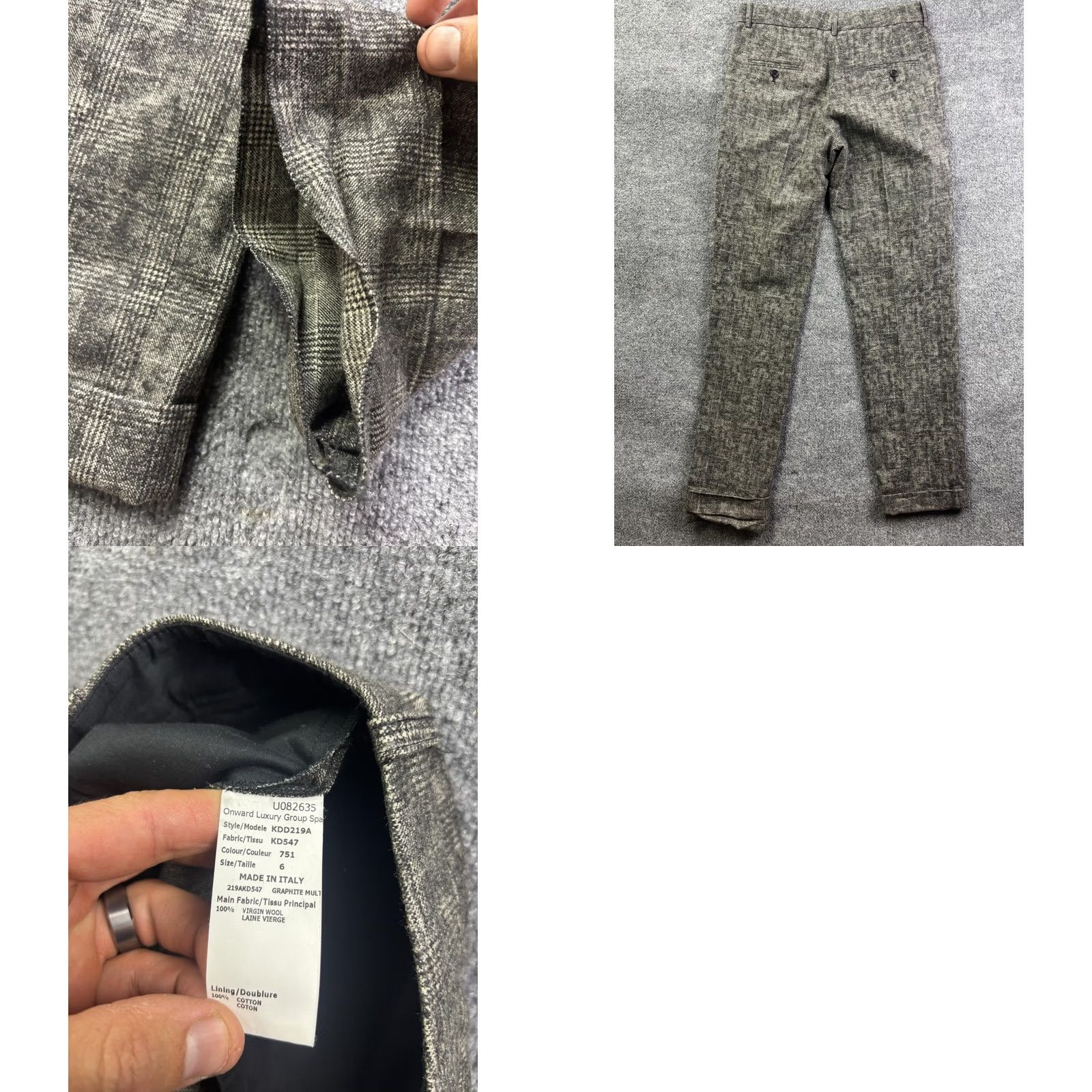 Michael Kors Michael Kors Dress Pants Womens 6 Gray Wool Plaid Tweed Pleated Cuffed Italy Size 28" / US 6 / IT 42 - 8 Thumbnail