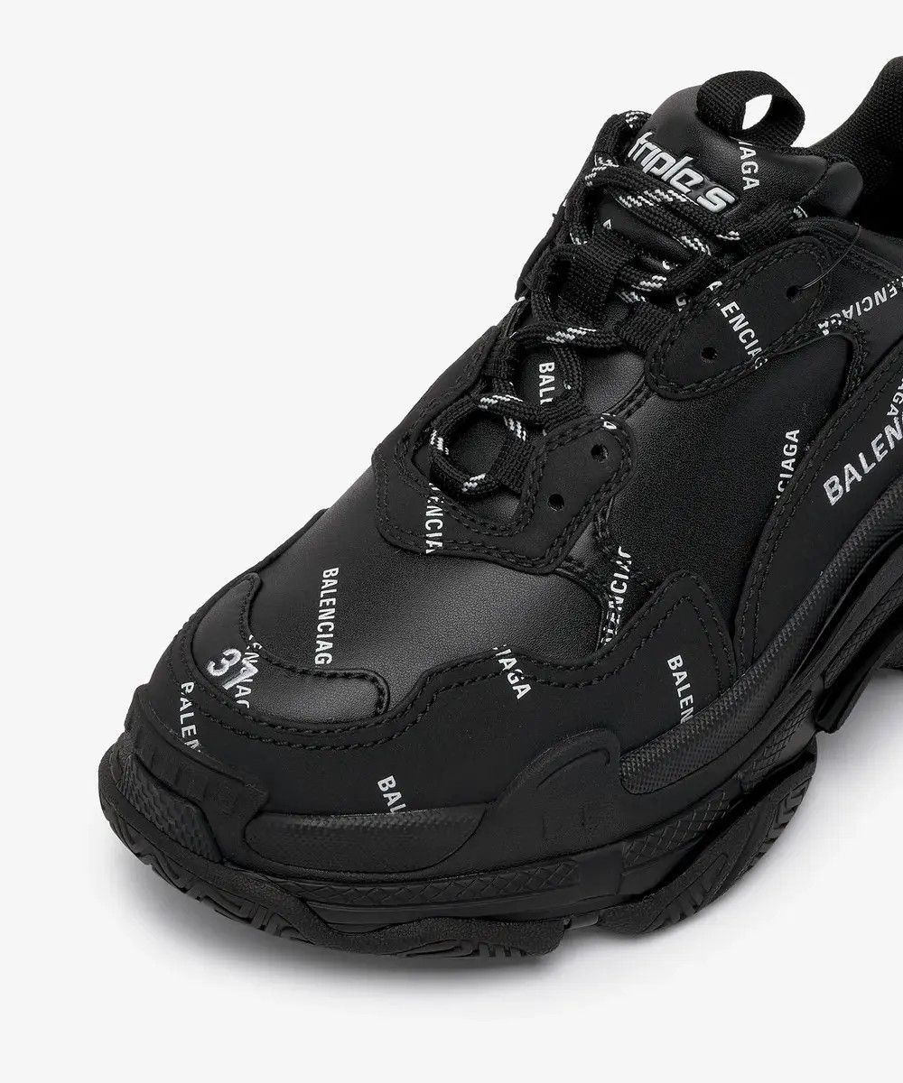 Balenciaga o1mt1gz0325 Triple S Sneakers Allover Logo in Black Size US 11 / IT 41 - 4 Thumbnail