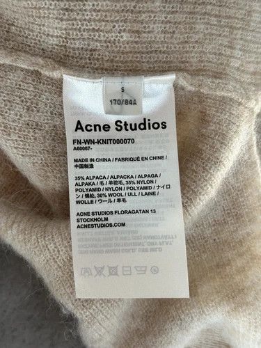 Acne Studios Acne Studios Womens Fn Wn Knit Alpaca Wool Jumper Beige Size S / US 4 / IT 40 - 17 Thumbnail
