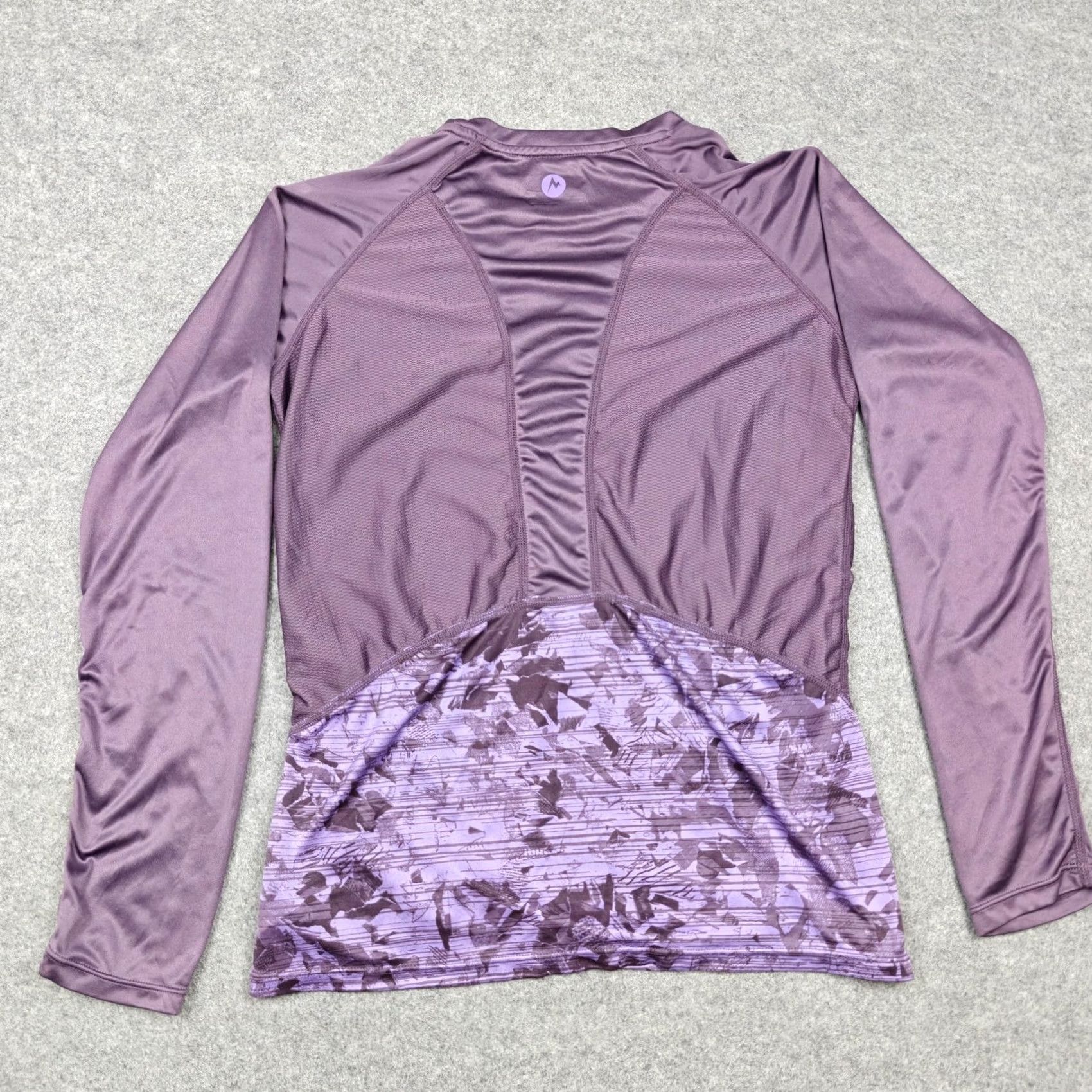 Marmot Marmot Womens Medium Purple Camo Long Sleeve Raglan Running Hiking Active Shirt Size M / US 6-8 / IT 42-44 - 6 Thumbnail