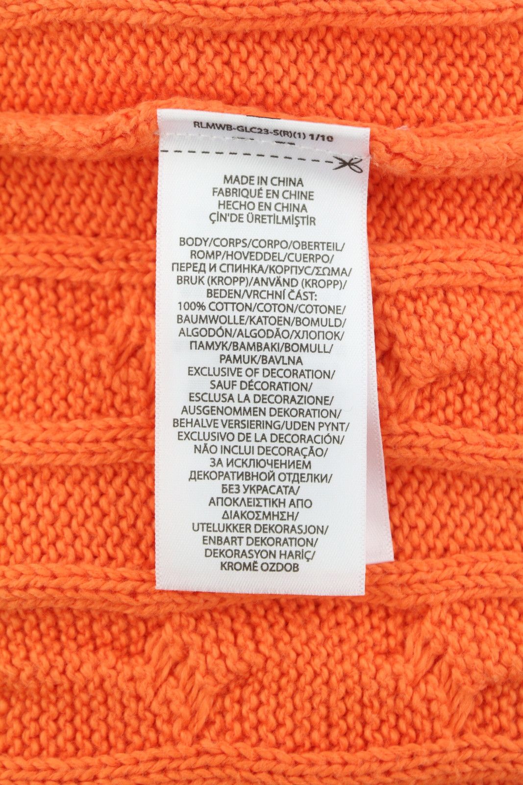 Ralph Lauren ORANGE L Cable Knit Pullover Jumper 86917 Size US L / EU 52-54 / 3 - 6 Thumbnail