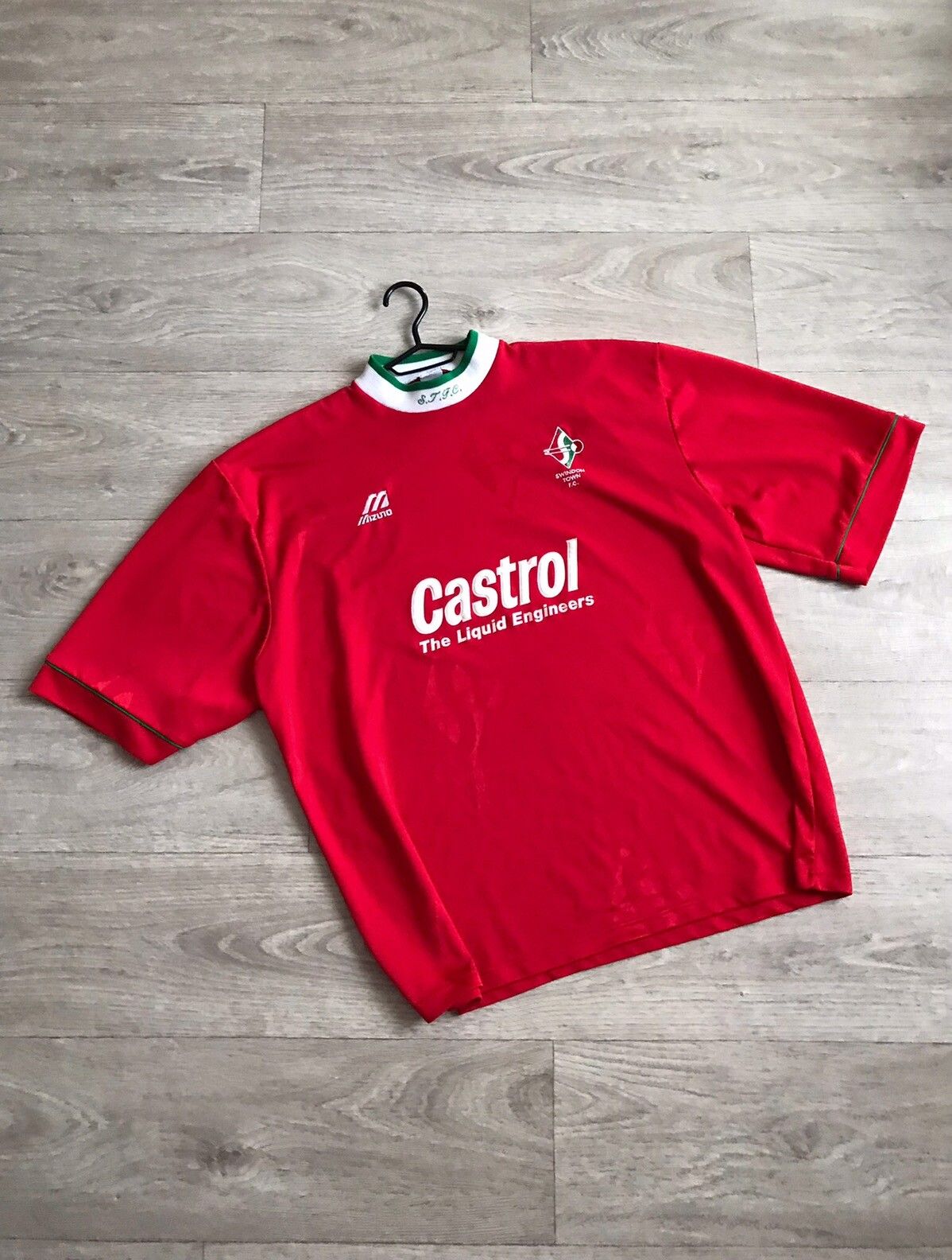 Pre-owned Soccer Jersey X Vintage Mizuno Swindon Town 1995/97 Vintage Soccer Jersey In Red