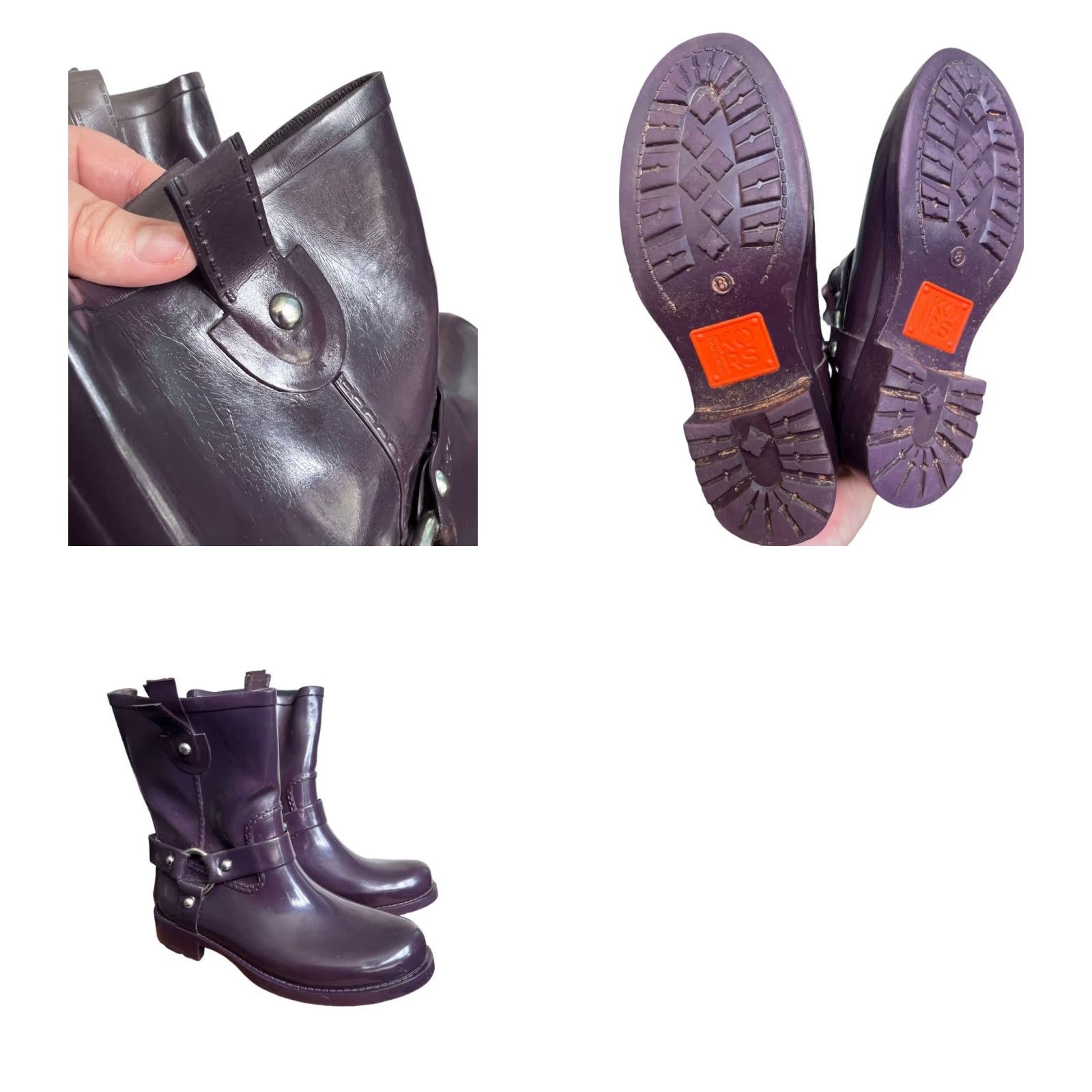Michael Kors MICHAEL KORS Boots 8 Plum Purple Cowboy Rain Damaged - Pull tabs split Size US 8 / IT 38 - 9 Thumbnail