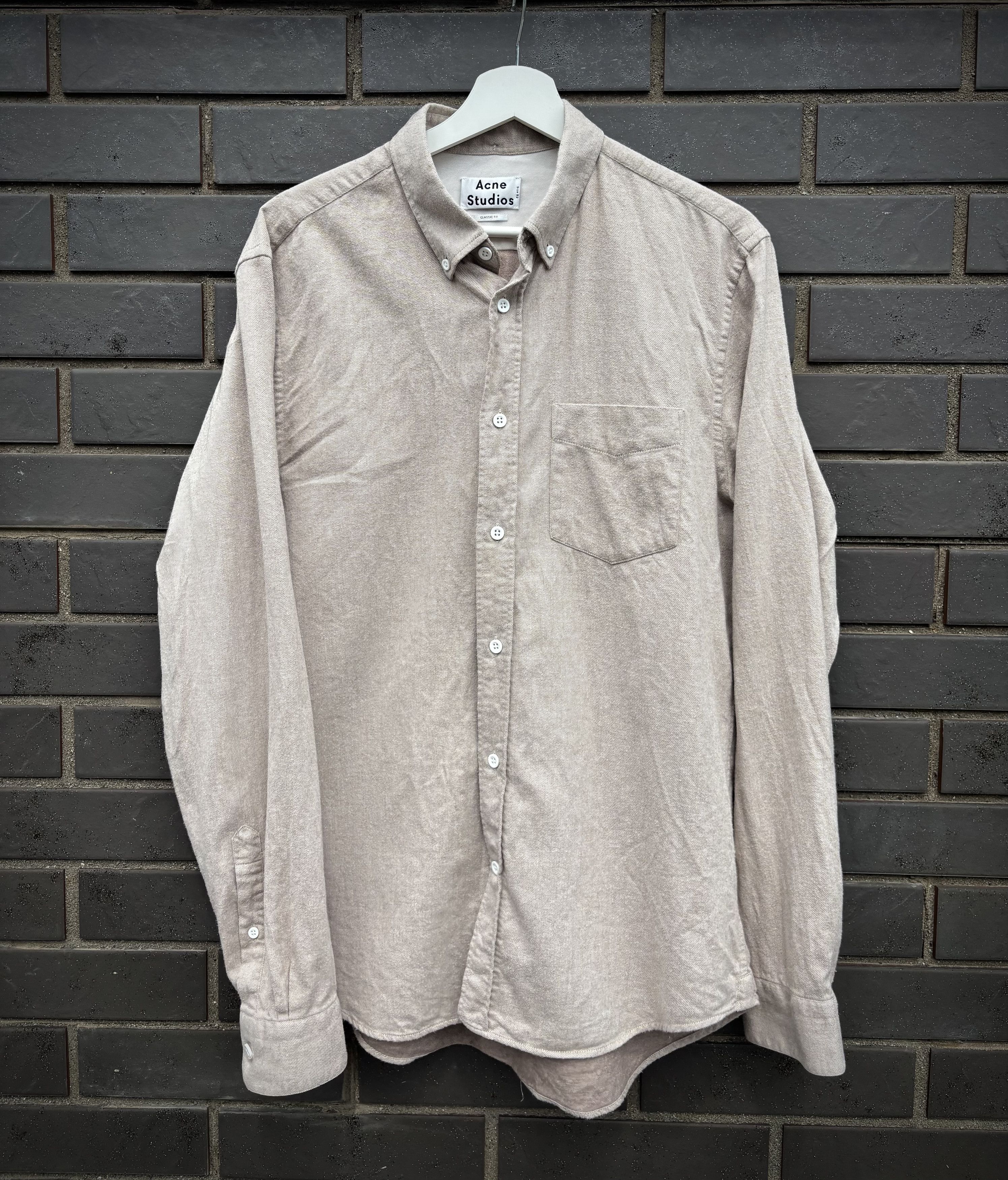 Acne Studios × Vintage Acne Studios Isherwood Melt Beige Cotton Shirt Size US L / EU 52-54 / 3 - 4 Thumbnail