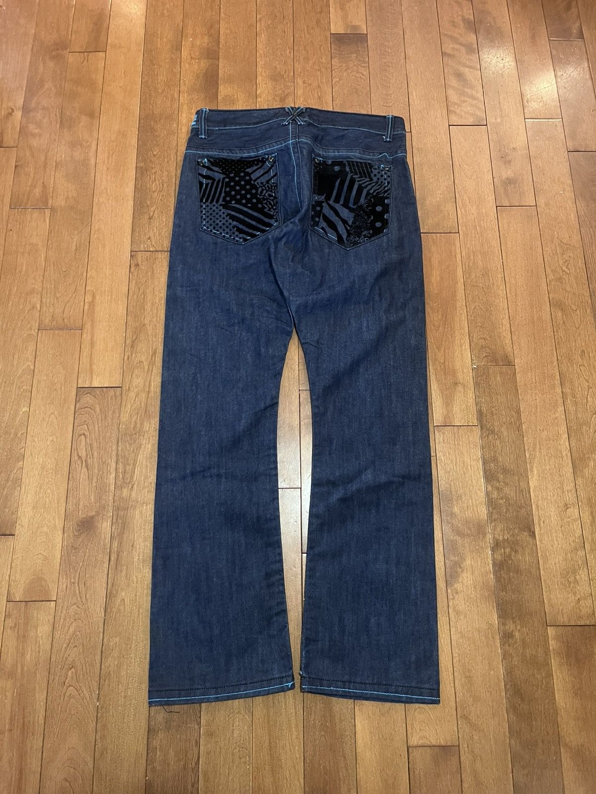 Vintage Crazy y2k jeans with felt pocket Size US 34 / EU 50 - 2 Thumbnail