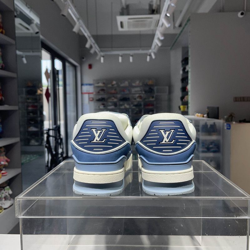 Louis Vuitton Louis Vuitton Blue and White Trainer Sneakers -2508 Size US 9.5 / IT 39.5 - 2 Thumbnail