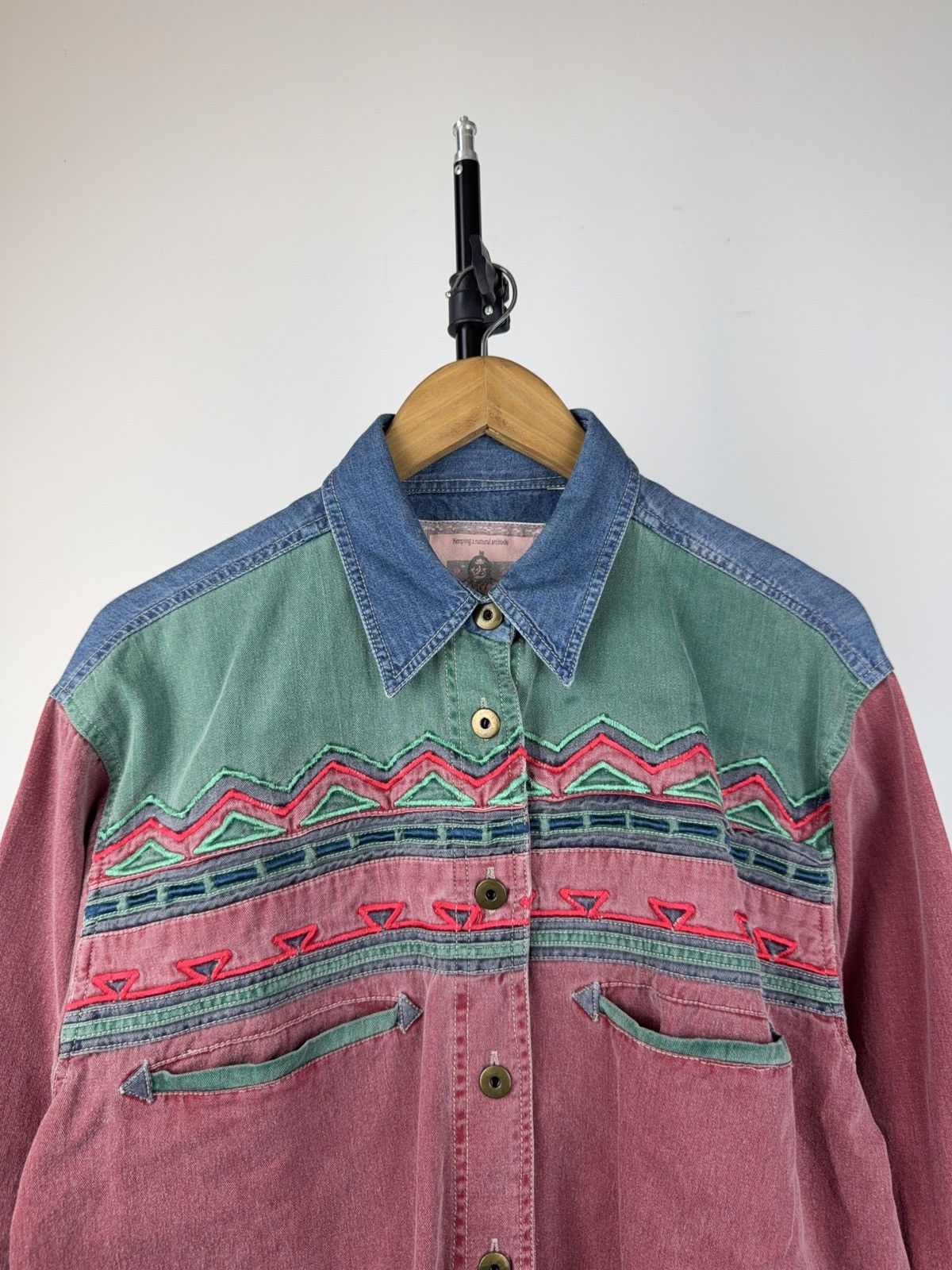 Cowboy Equipment Vintage 90s Western Cowboy Retro Native Cotton Shirt Size US L / EU 52-54 / 3 - 2 Thumbnail
