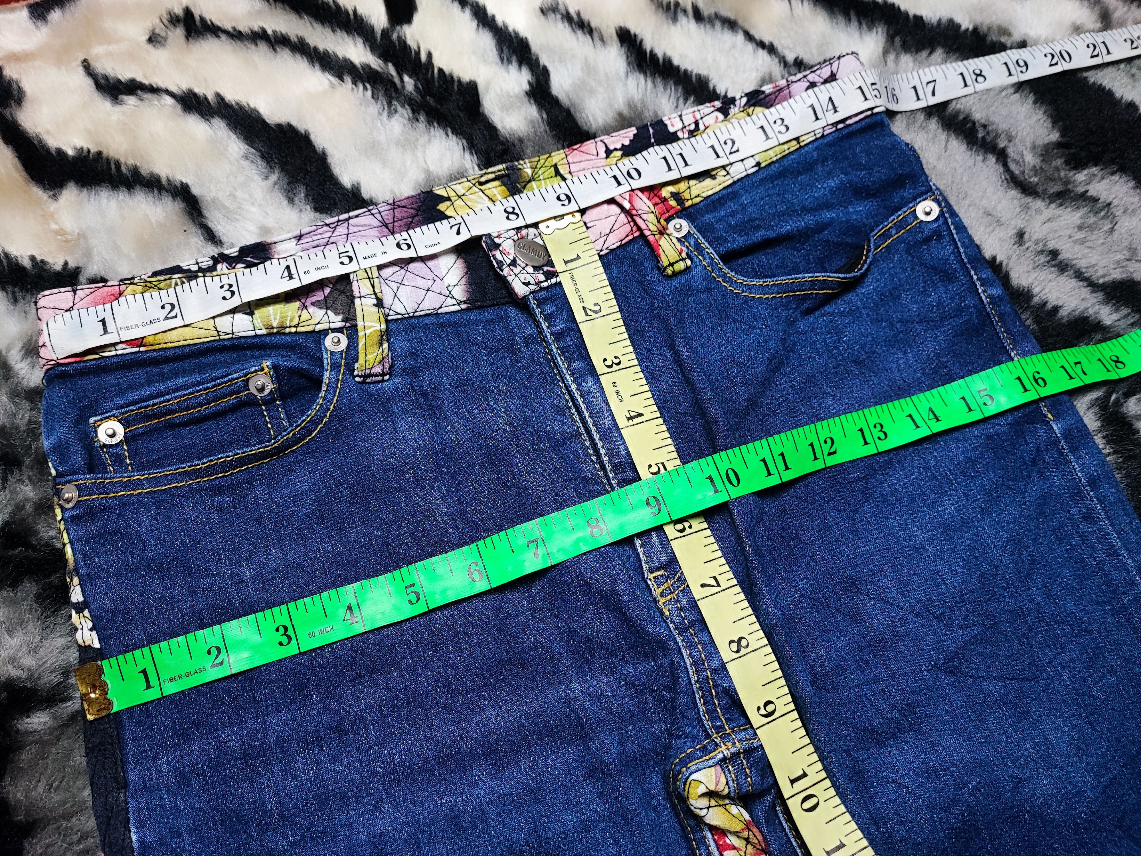 Japanese Brand Made In Japan Glamdy Flower Printed Denim Pants Size US 30 / EU 46 - 3 Thumbnail