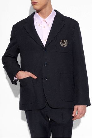 Gucci o1loc1c0326 762029 Blazer Jacket in Dark Navy Size US L / EU 52-54 / 3 - 3 Thumbnail