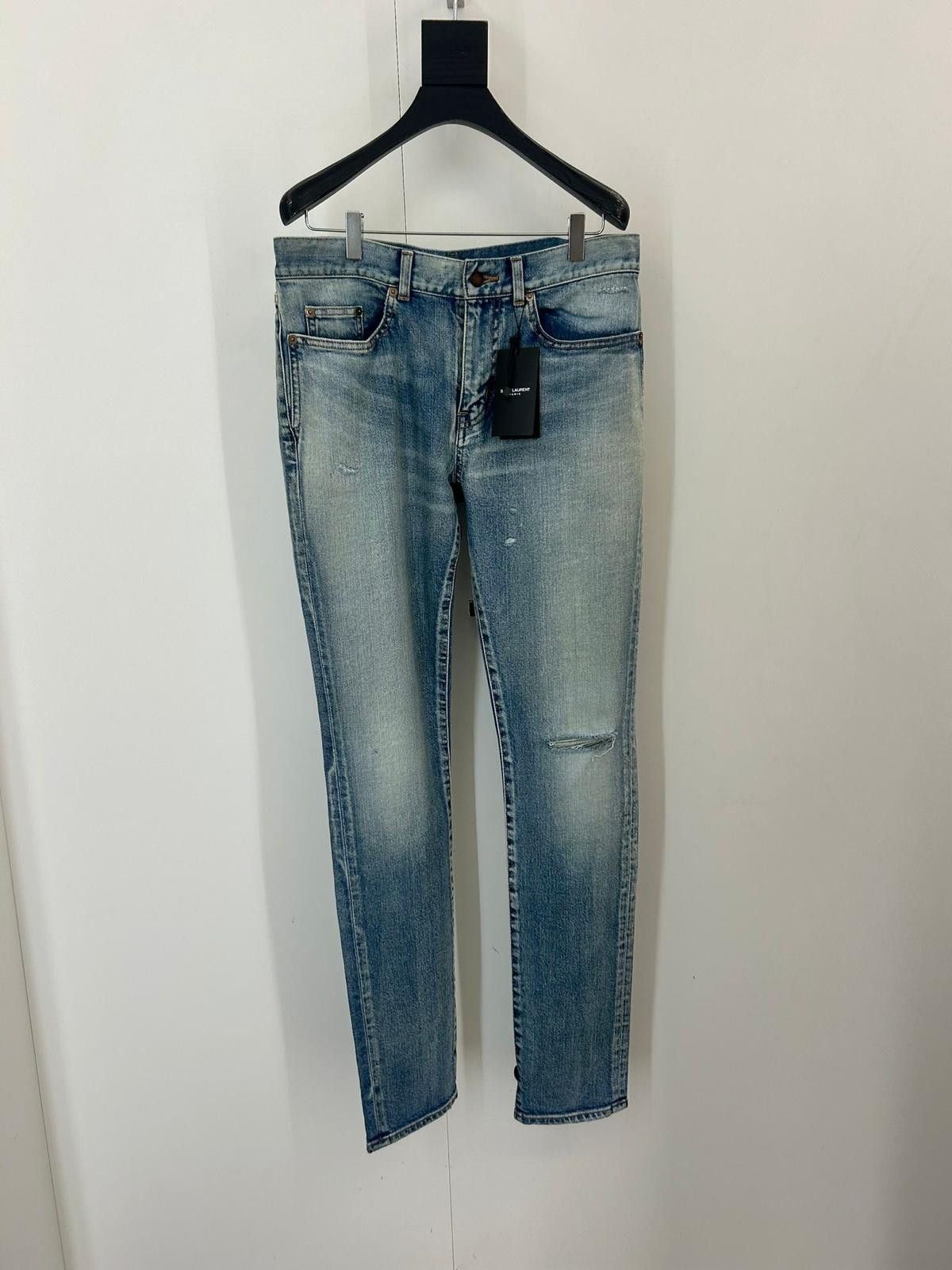 Saint Laurent Paris Five-pocket distressed low-waisted skinny jeans made Size US 29 - 1 Thumbnail