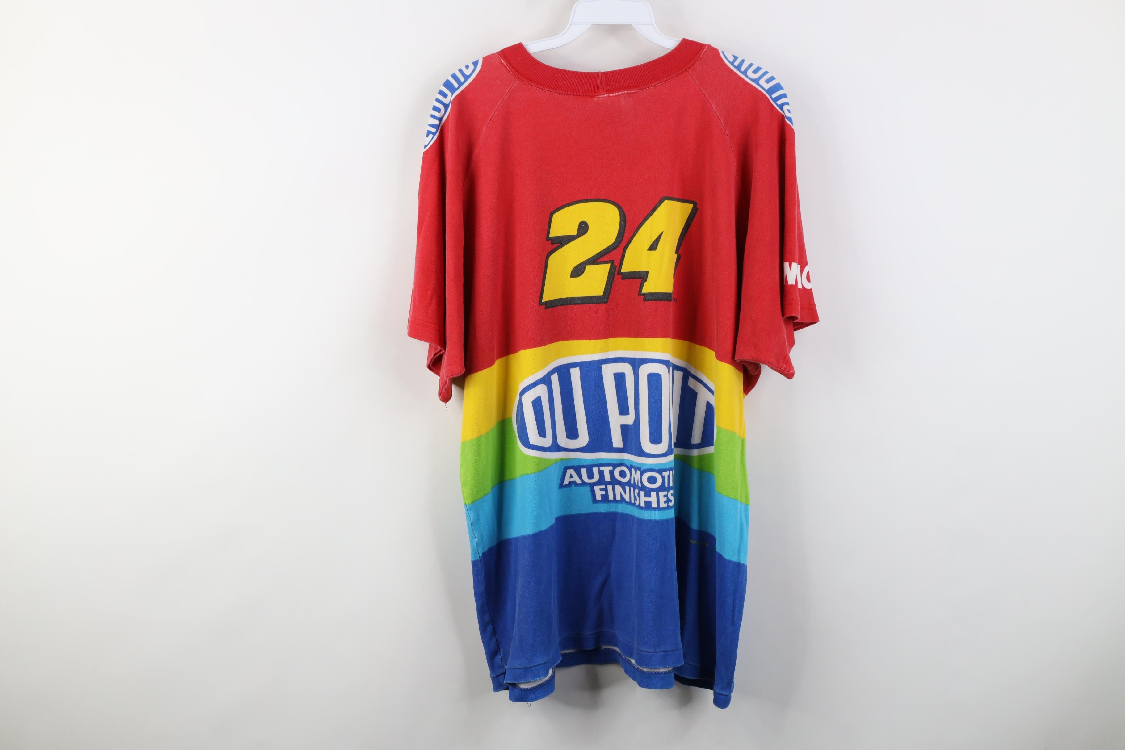 Vintage Vintage 90s NASCAR Striped Jeff Gordon Racing T-Shirt USA Size US L / EU 52-54 / 3 - 17 Thumbnail