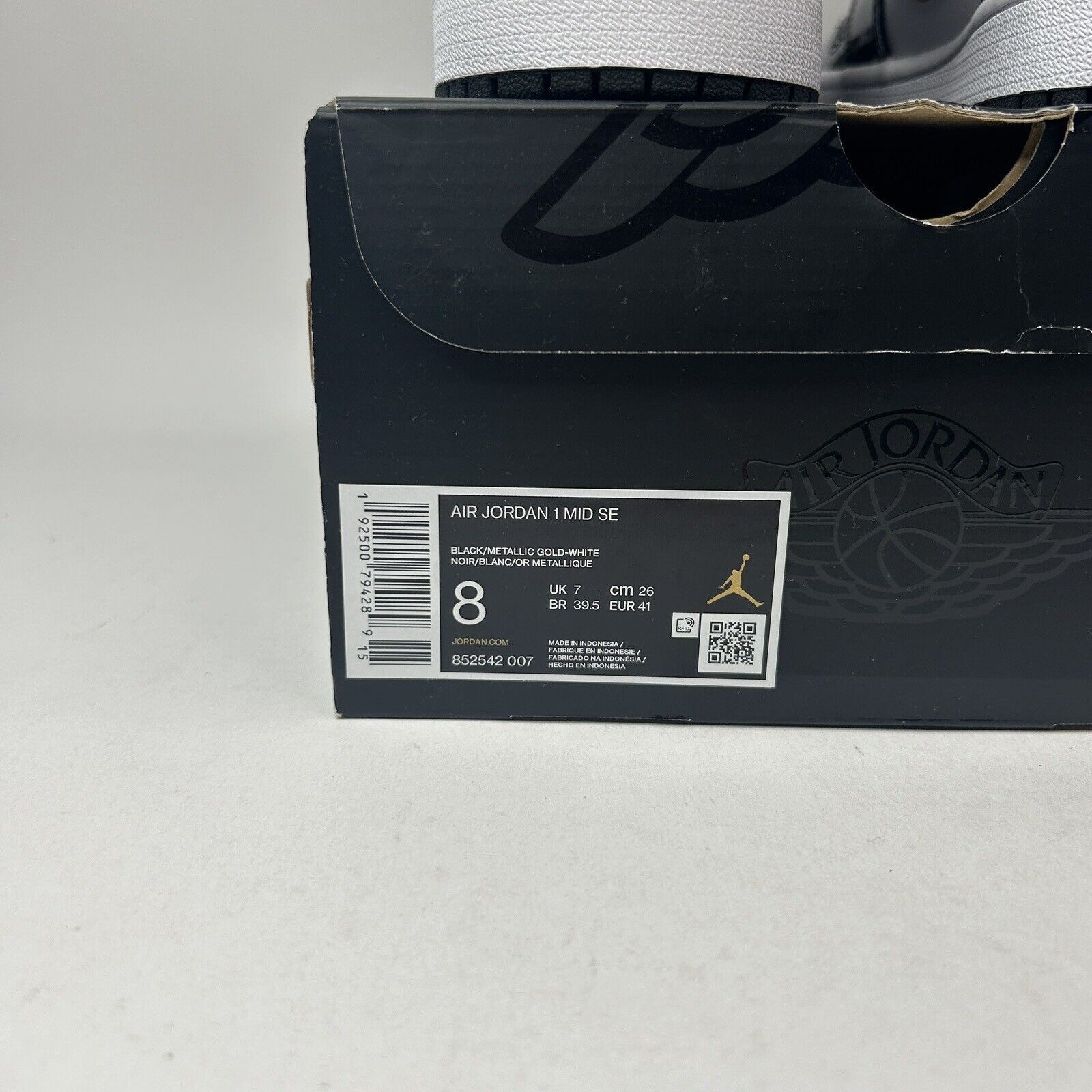 Jordan Brand Nike Air Jordan 1 Mid SE “Patent Black Metallic Gold” 2023 Size US 8 / EU 41 - 5 Thumbnail