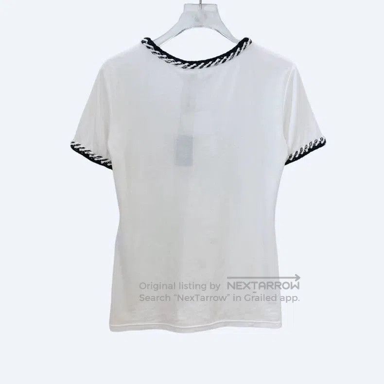 Chanel Chanel White Embroidered Short Sleeve T. Size US XXS / EU 40 - 2 Thumbnail