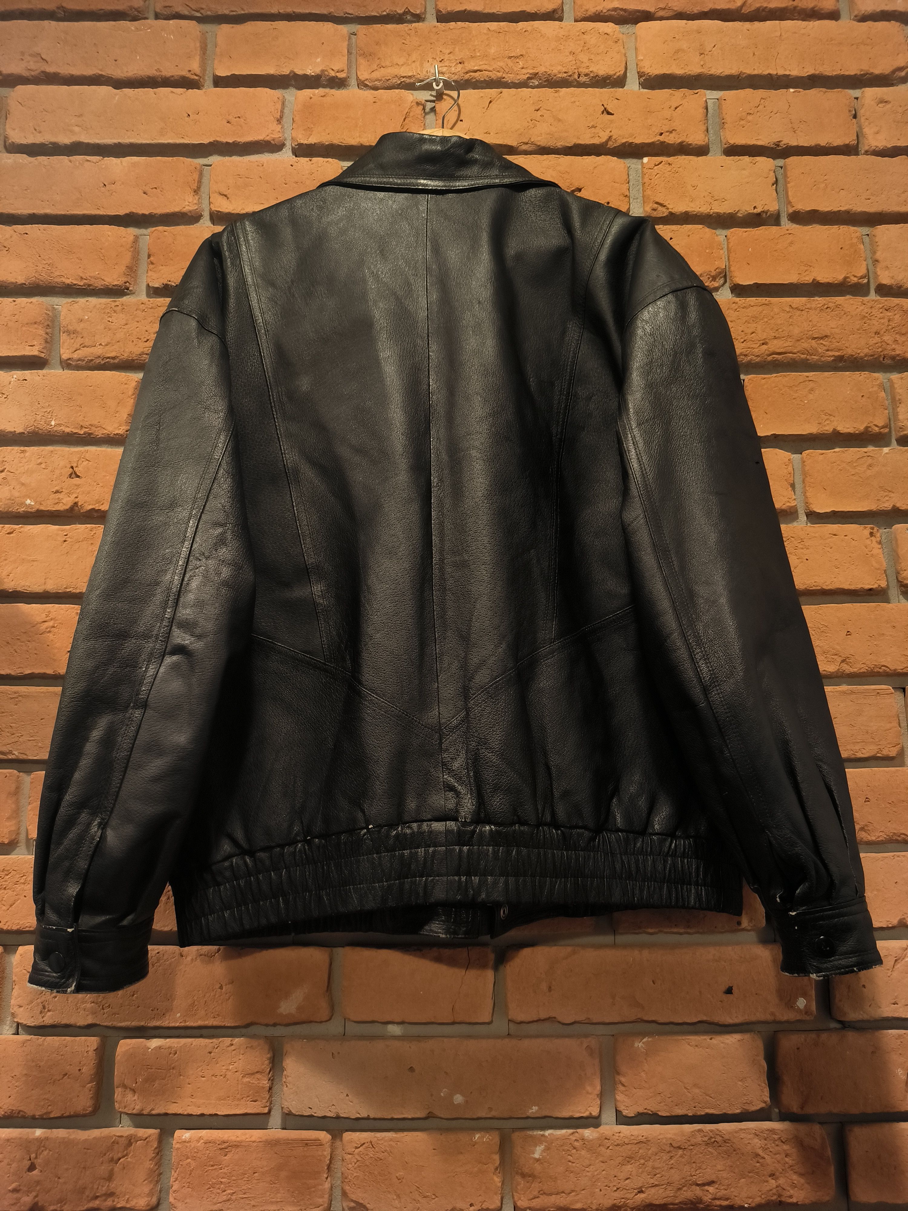 Vintage Vintage Leather Jacket Black Do Not Care In The City Size US L / EU 52-54 / 3 - 4 Thumbnail