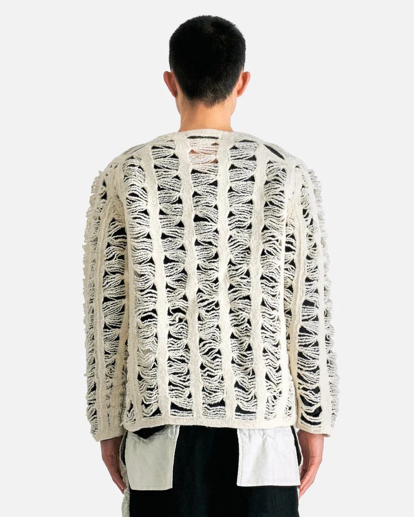 Comme des Garcons Homme Plus o1s1v1r1oon0925 Long Sleeve Sweater in Natural/White Size US XL / EU 56 / 4 - 3 Thumbnail