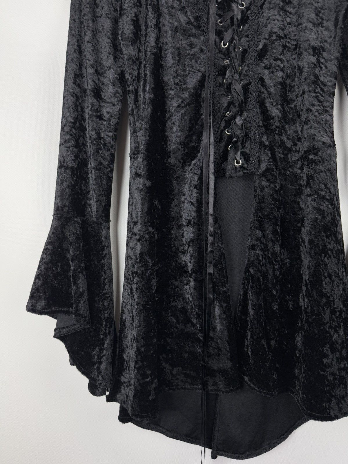 Lip Service Lip Service Gothic Witch Punk Velour Bell Sleeve Tunic Dress Size S / US 4 / IT 40 - 6 Thumbnail