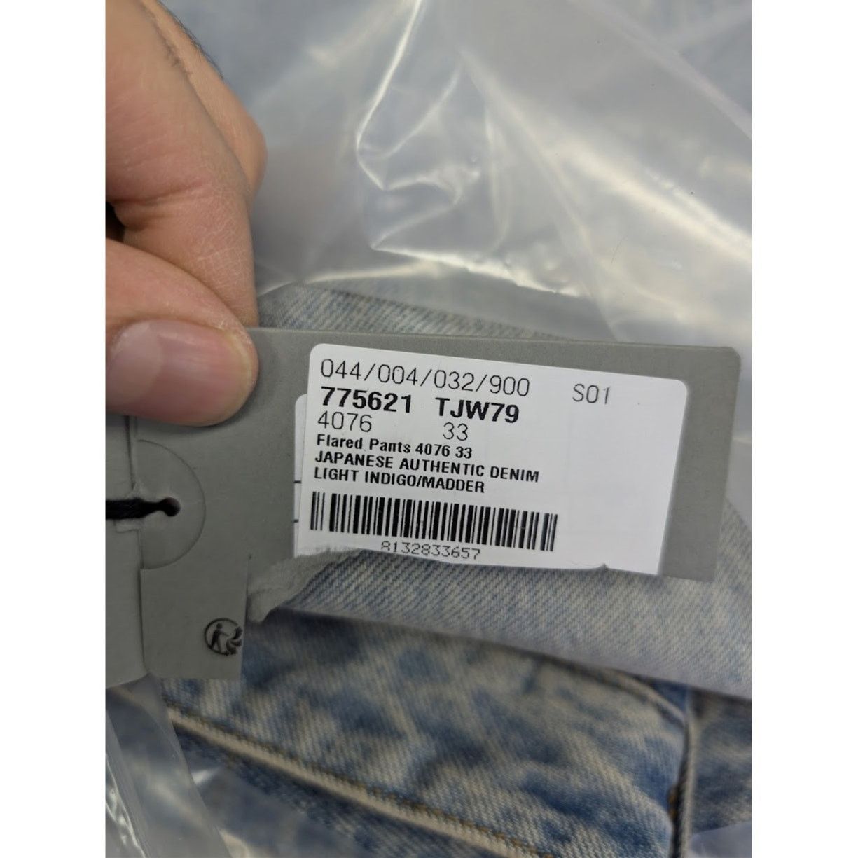 Balenciaga o1rshd1 Flared Denim Pants in Light Indigo/Madder Size US 33 - 21 Thumbnail
