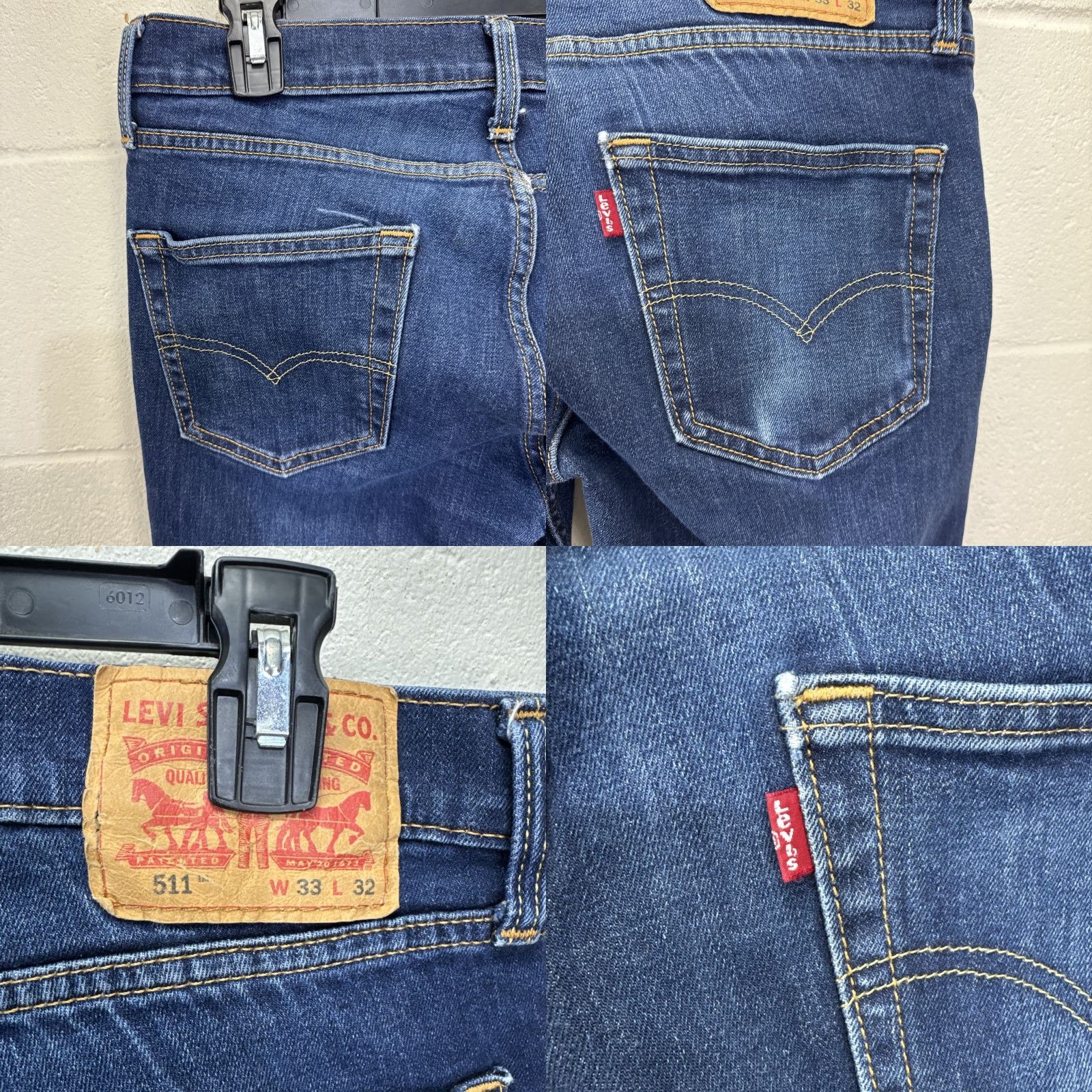 Levi's Levi's 511 Men's Skinny Jeans Cotton Blend Blue Size 33x32 5-Pocket Zip Regular Fit Size US 33 - 8 Thumbnail