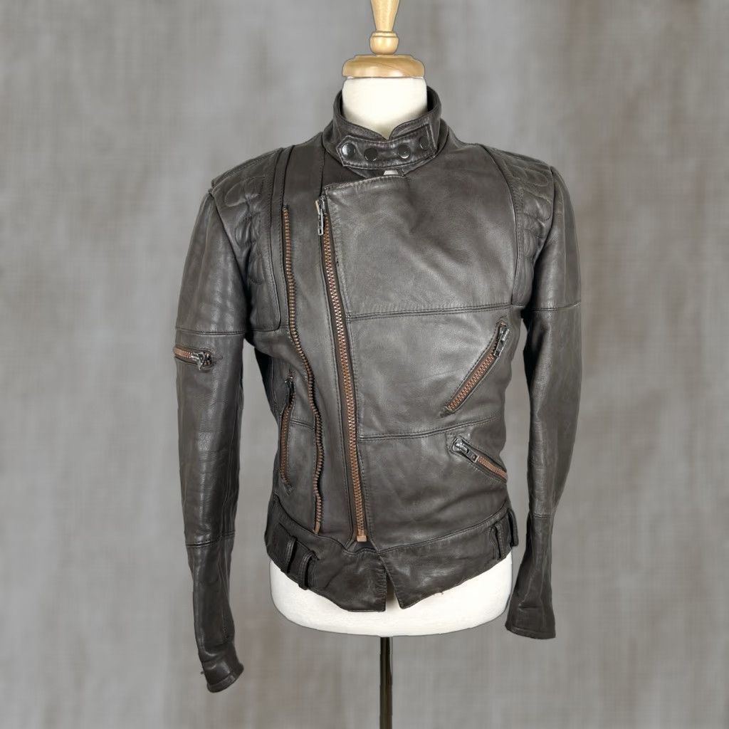 Harley Davidson VINTAGE Harley-Davidson Leather Jacket Mens 38 Brown Motorcycle Biker Jacket Size US XXS / EU 40 - 1 Thumbnail