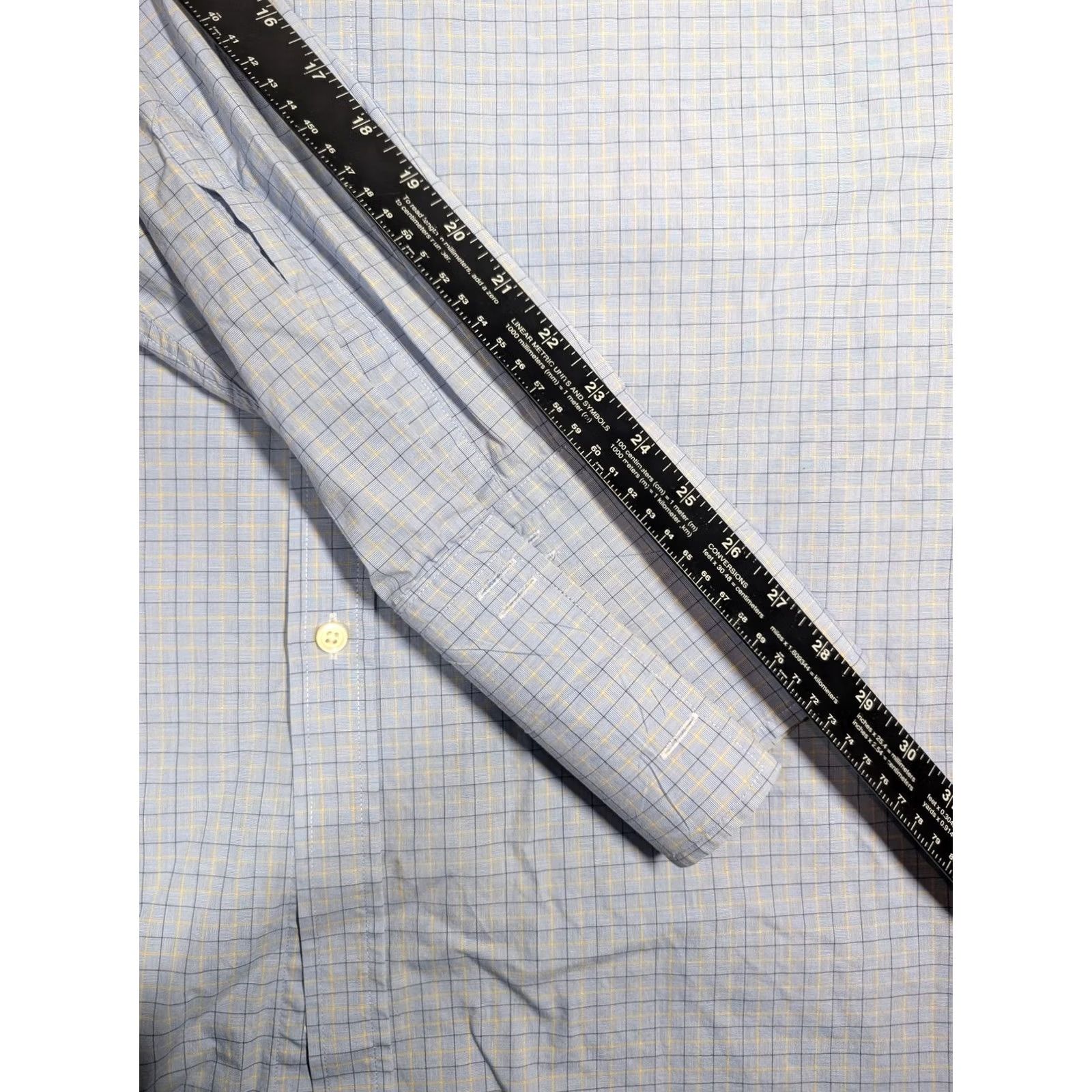 Charles Tyrwhitt Charles Tyrwhitt Dress Shirt Mens 18 36/37 Blue Check Classic Fit Long Sleeve Mens 18 36/37 Blue Check Shirt Size 48R - 4 Thumbnail