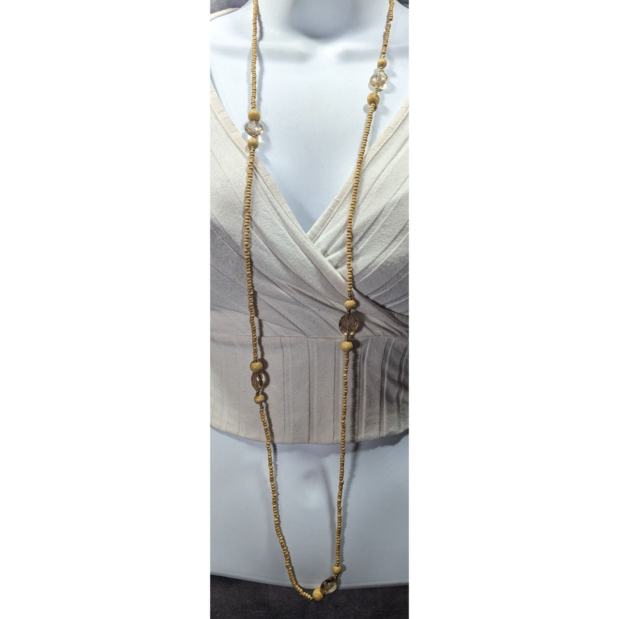 Other Bohemian Nature Themed Wood And Glass Beaded Necklace Size ONE SIZE - 3 Thumbnail