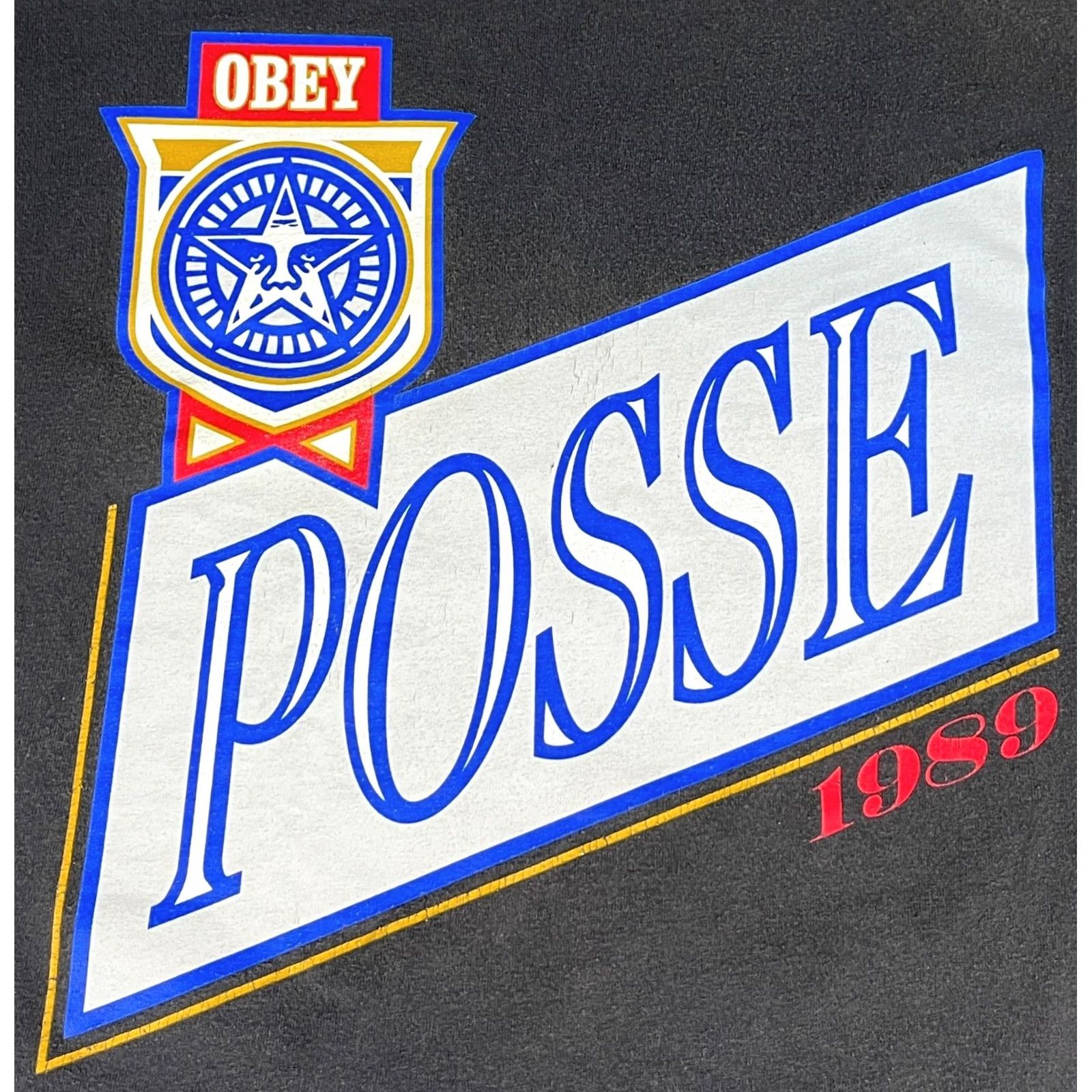 Obey VINTAGE OBEY T-Shirt XL Black Mens Short Sleeve Crew Neck 1989 Posse Size US XL / EU 56 / 4 - 3 Thumbnail