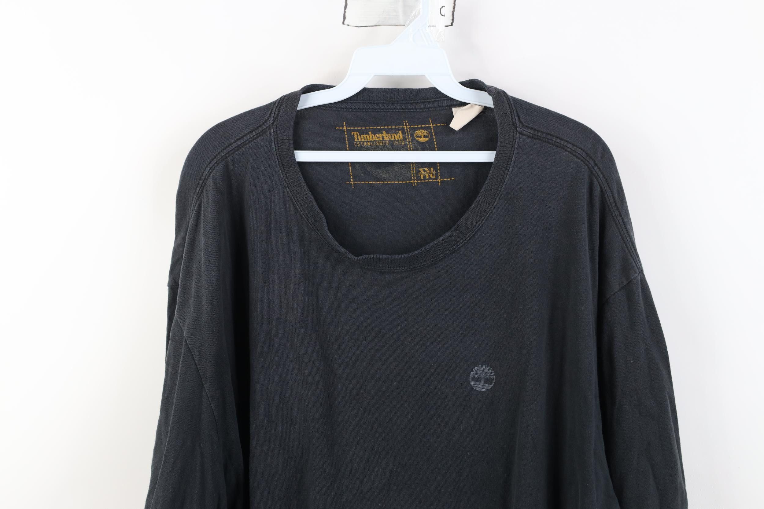 Timberland Vintage Y2K Timberland Spell Out Stencil Logo T-Shirt Black Size US XXL / EU 58 / 5 - 2 Thumbnail