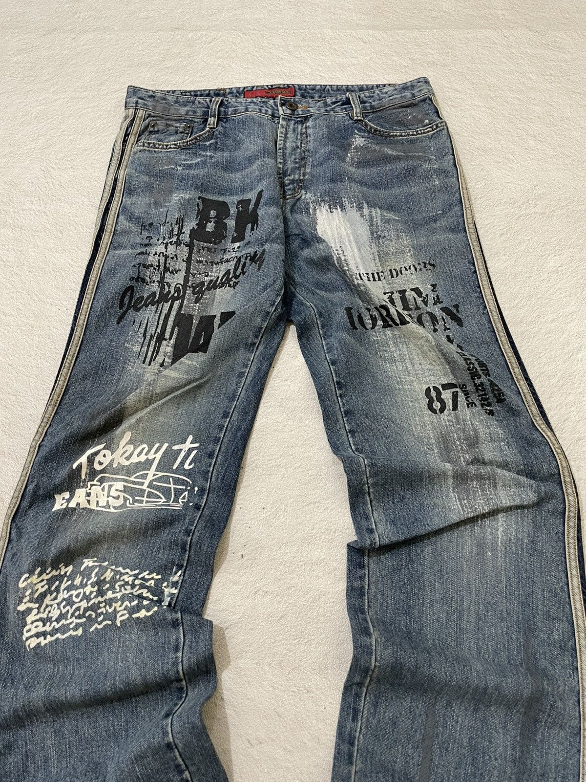 Hysteric Glamour 00s Conycuny Y2K Graphic Printed Denim Wide Leg Archive Size US 33 - 2 Thumbnail