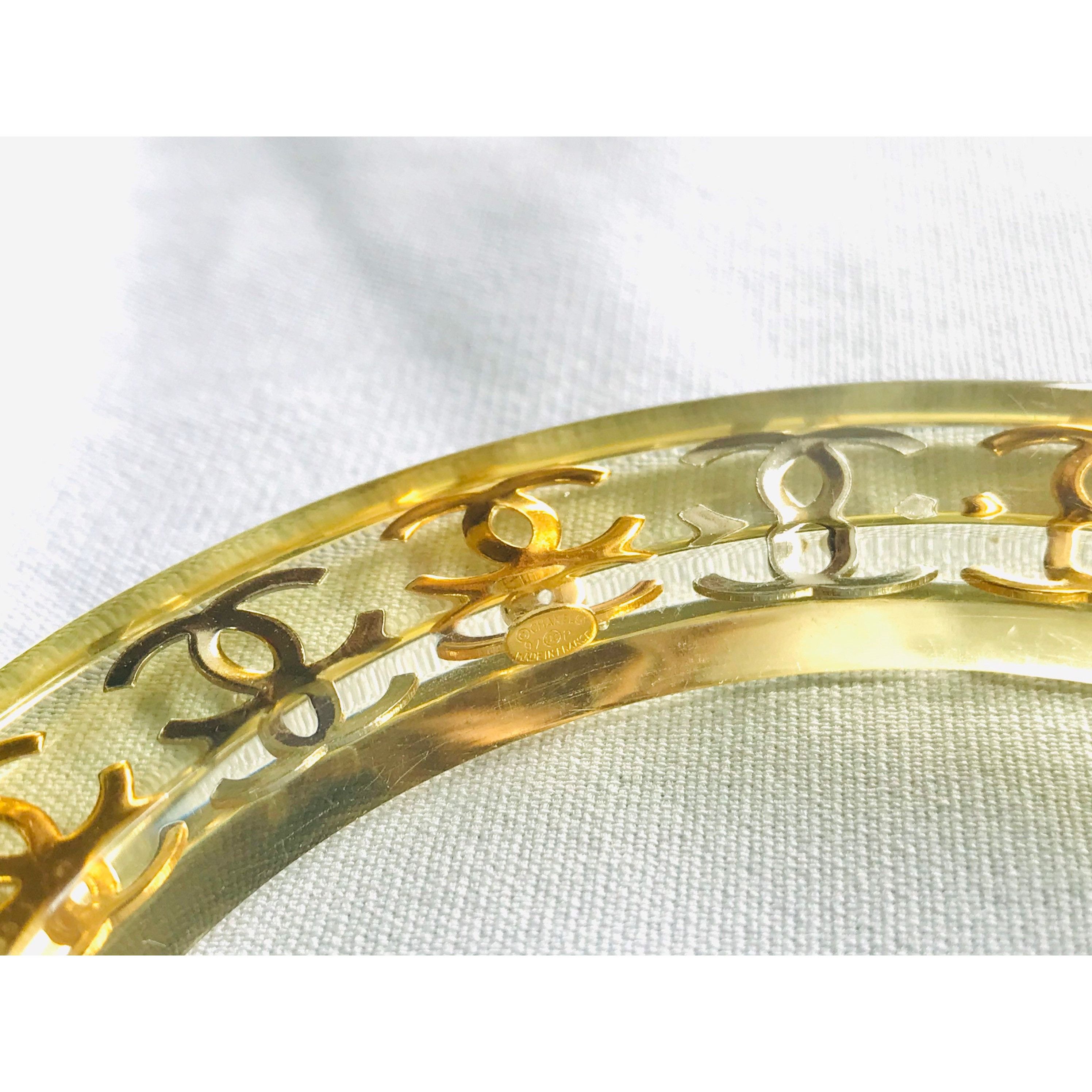 Chanel Vintage CHANEL resin bangle with gold and silver CC Size ONE SIZE - 6 Thumbnail