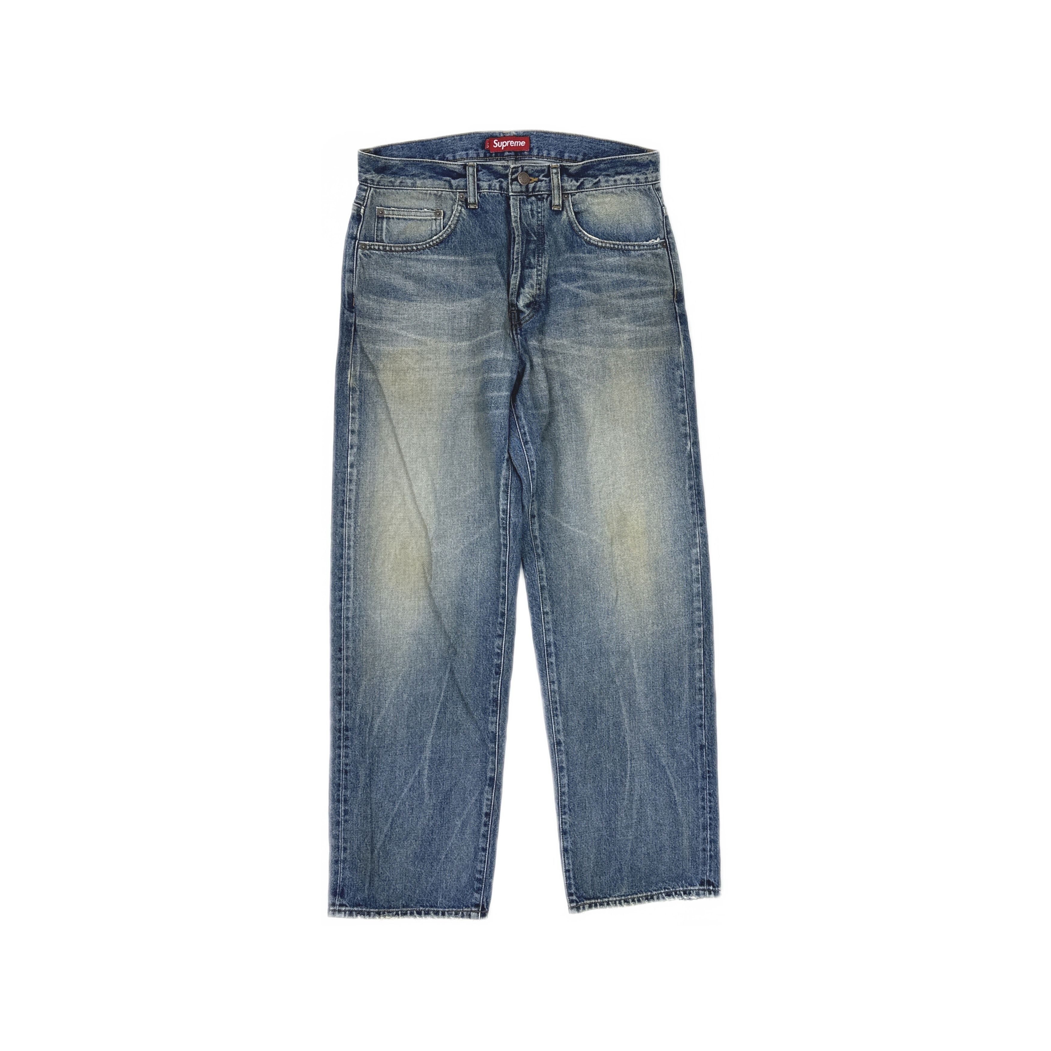 Supreme Supreme Checks Embroidered Denim Jeans Blue Size 30 | Grailed