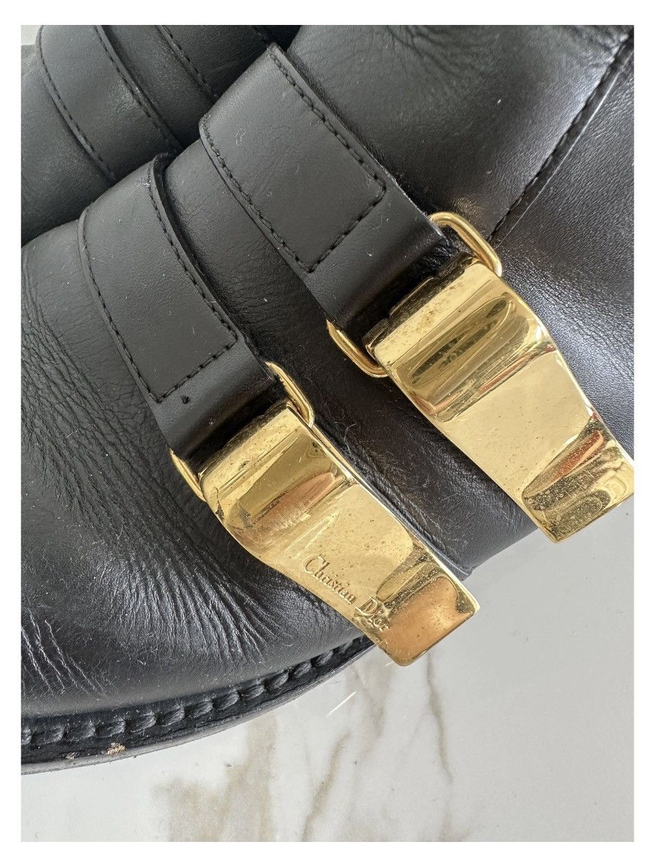 Dior Authenticated ✅ Dior Black Leather Boots 🖤 Made in Italy Size US 7 / IT 37 - 4 Thumbnail