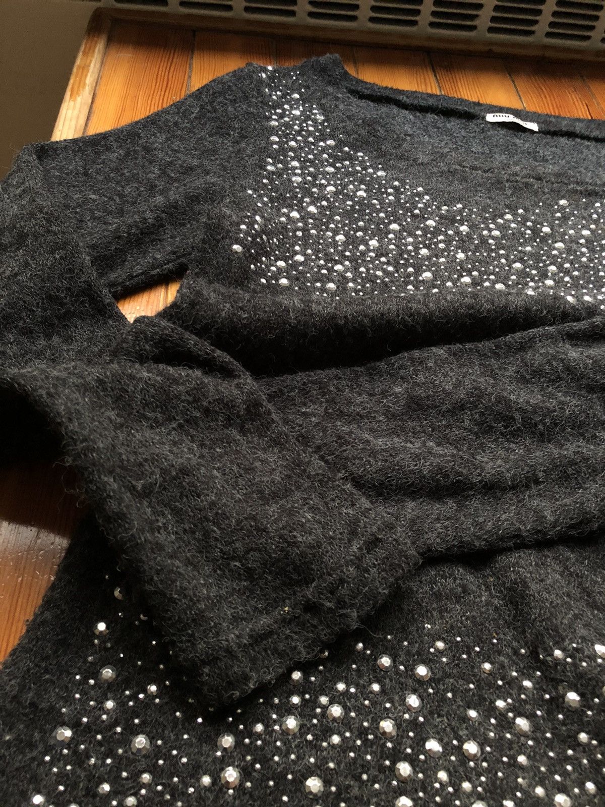Miu Miu Miu Miu Vintage 2008 Bedazzled Fuzzy Sweater Size L / US 10 / IT 46 - 21 Thumbnail