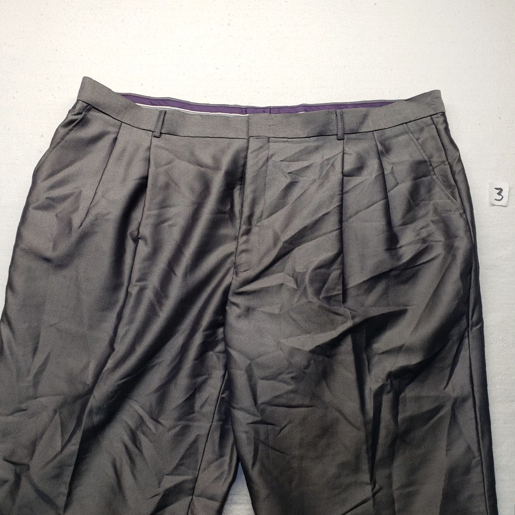 Vintage Vinci Dress Pants Slacks Men's 49R Steel Gray Shimmer Rayon Blend Made in Italy Size US 38 / EU 54 - 2 Thumbnail