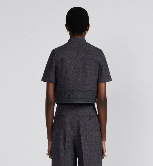 Dior o1w1db10824 2-in-1 Short-Sleeved Jacket in Navy Blue Size M / US 6-8 / IT 42-44 - 10 Thumbnail