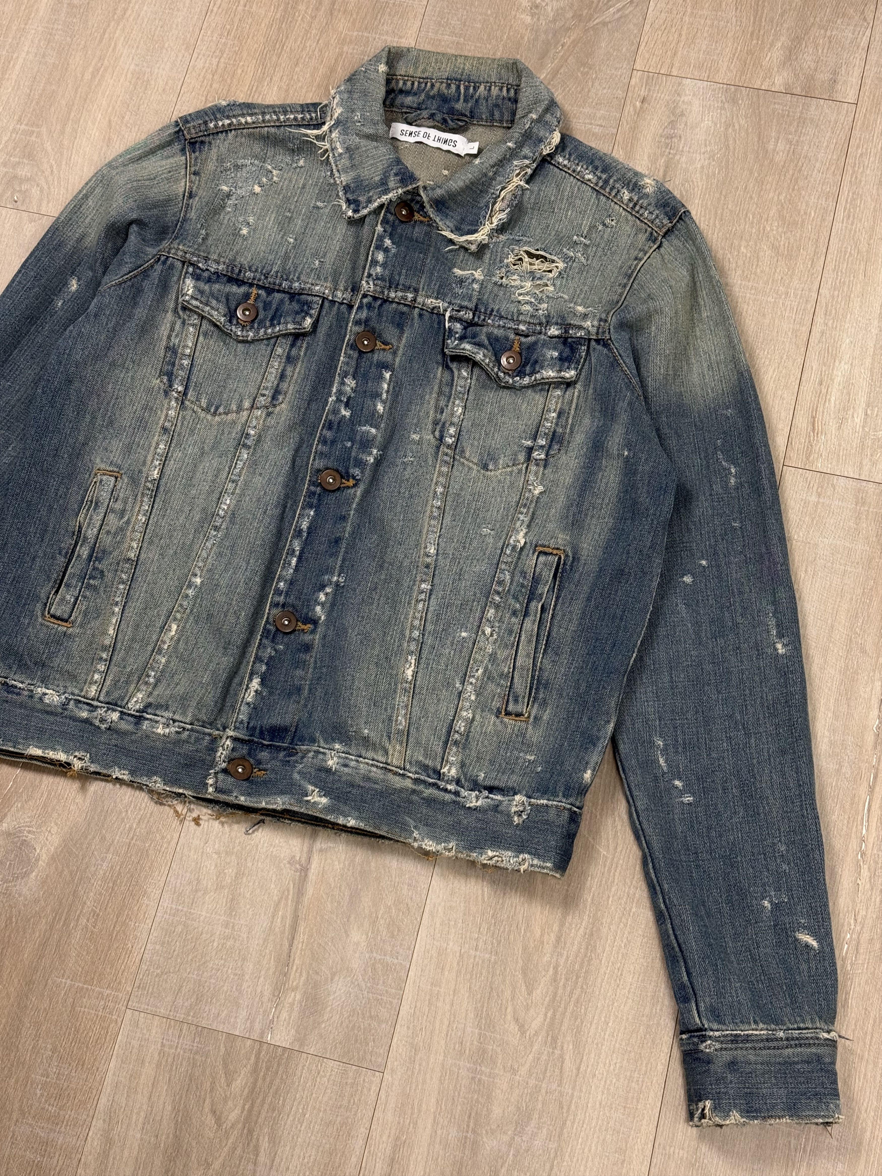 Vintage Sense of Things Avant Garde Denim Jacket Size US L / EU 52-54 / 3 - 7 Thumbnail