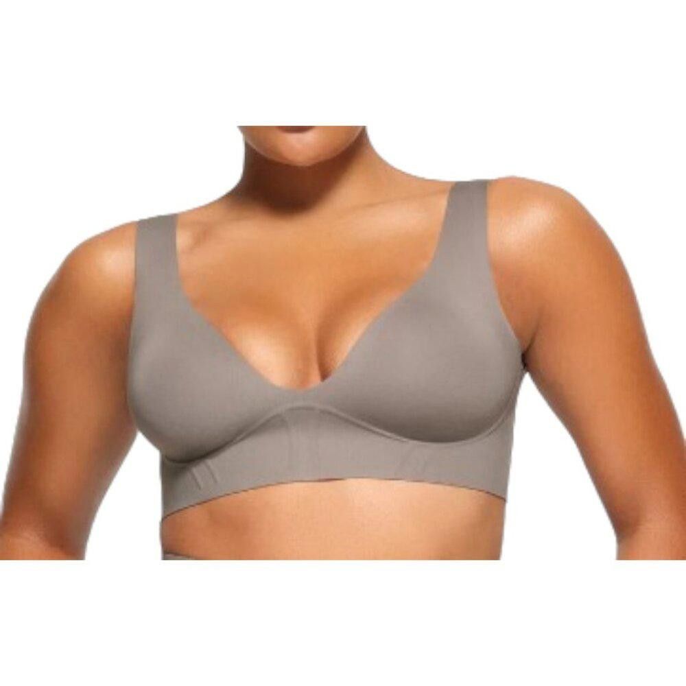 Designer SKB1707 Skims NWT BONDED CORSET PLUNGE BRALETTE Steel 4X Size ONE SIZE - 2 Thumbnail