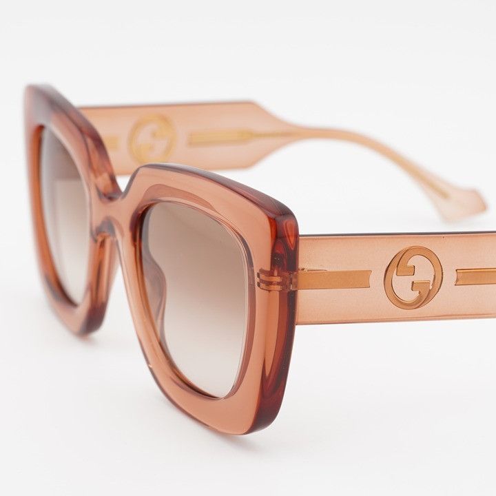 Gucci Gucci GG1556S 004 Sunglasses Shiny Brown Square Frame, Brown Size ONE SIZE - 9 Thumbnail