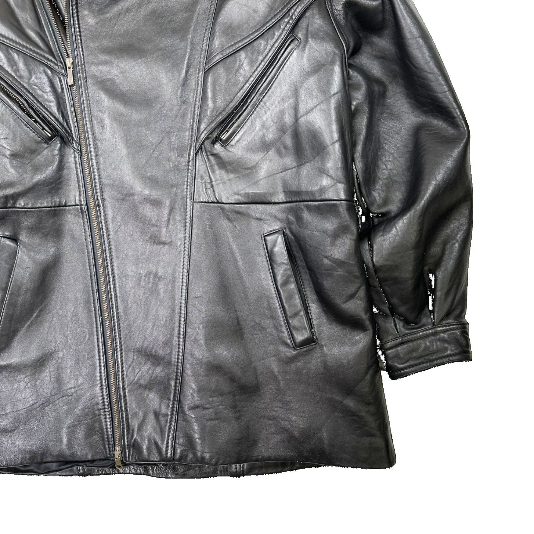 Vintage Vintage 90s Wilson Leather Lined Long Leather Jacket Size US XL / EU 56 / 4 - 3 Thumbnail