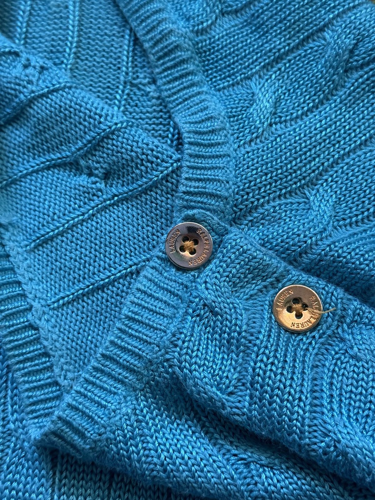 Lauren Ralph Lauren × Ralph Lauren × Vintage Lauren Ralph Lauren cable knit blue sweater Size L / US 10 / IT 46 - 4 Thumbnail