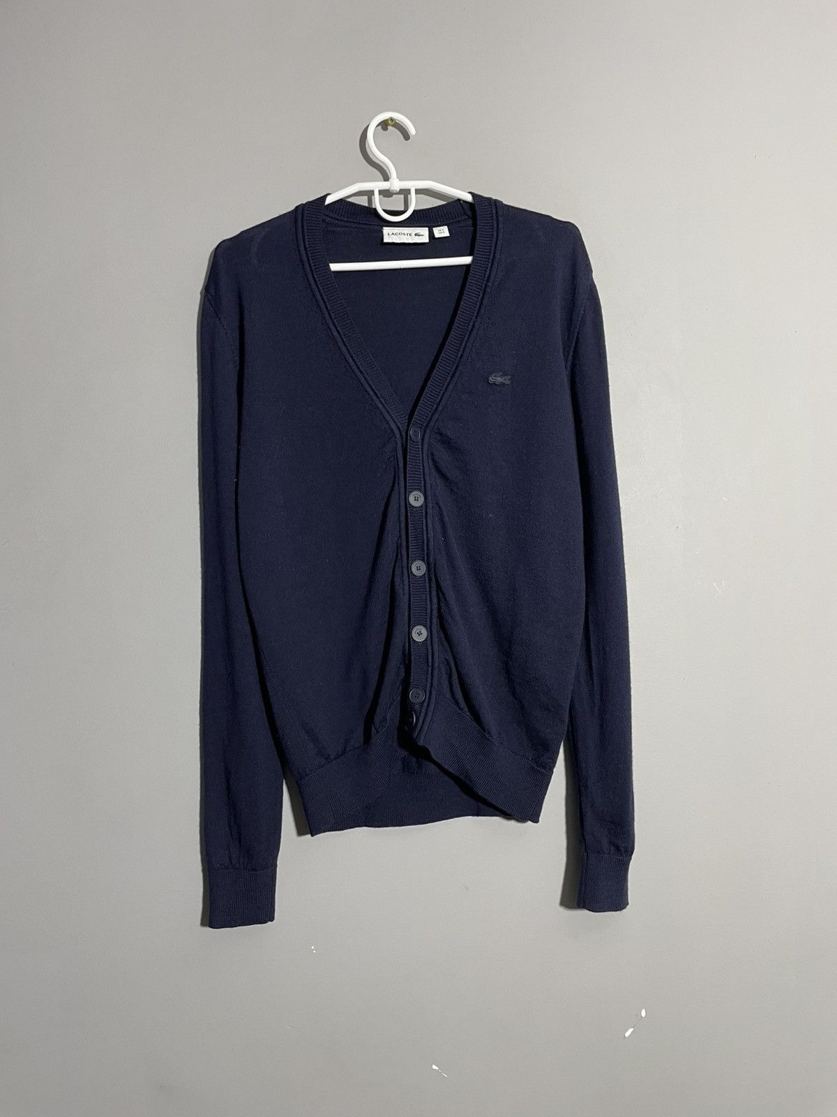 Lacoste × Vintage Lacoste Navy Blue Wool Cardigan size S Size US S / EU 44-46 / 1 - 1 Thumbnail