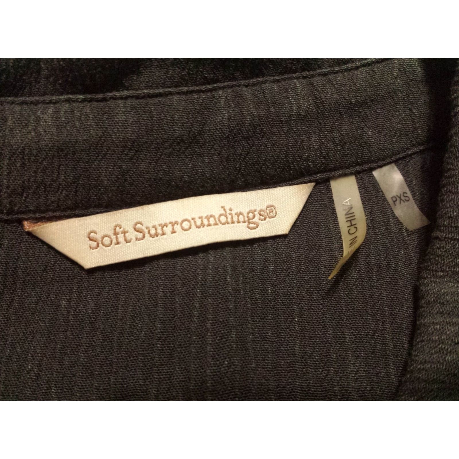 Soft Surroundings Soft Surroundings Womens PXS Tunic Shirt L/S Button-Front Solid Gray Rayon Womens Size XS / US 0-2 / IT 36-38 - 4 Thumbnail