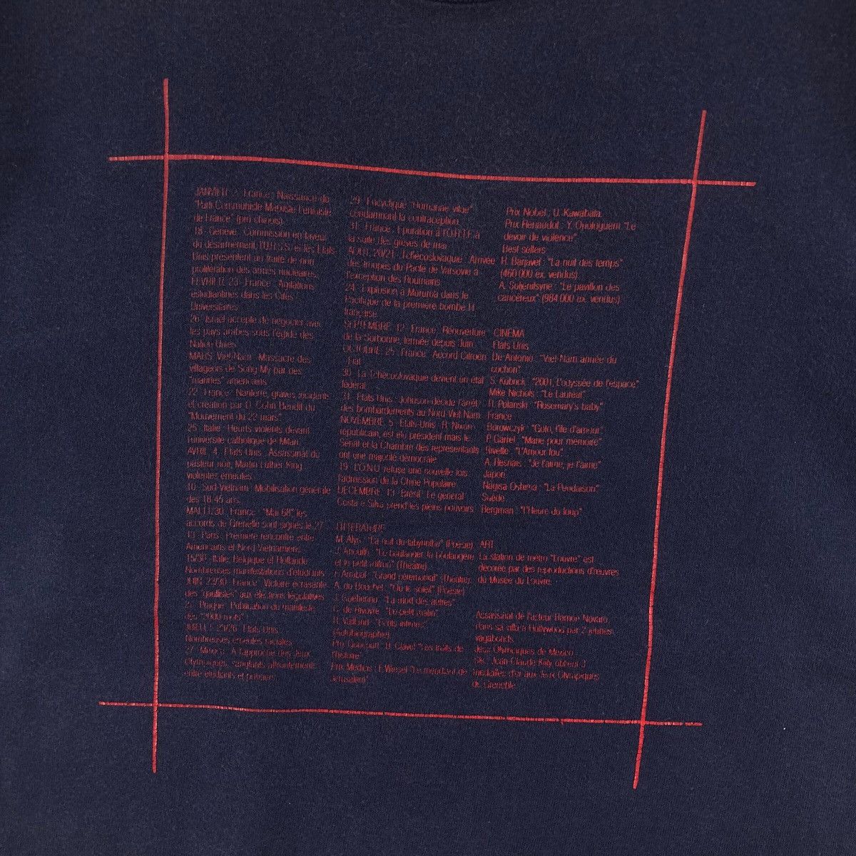 Vintage Vtg Agnès b. 1968 Chronology Graphic Tee Hanes Beefy-T Large Size US L / EU 52-54 / 3 - 3 Thumbnail
