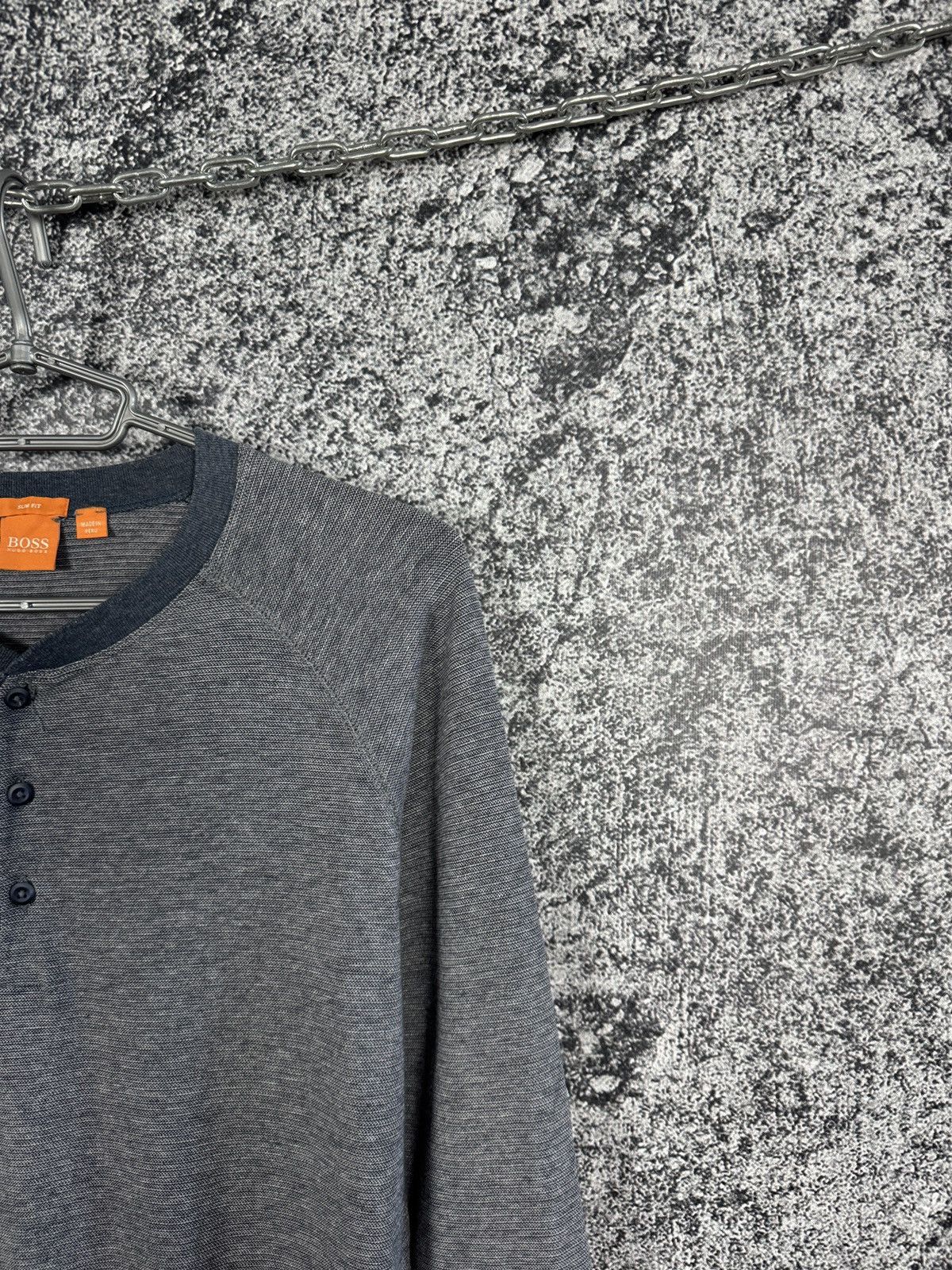 Hugo Boss BOSS Hugo Boss Long Sleeve Henley Shirt Slim Fit Size M Size US M / EU 48-50 / 2 - 2 Thumbnail